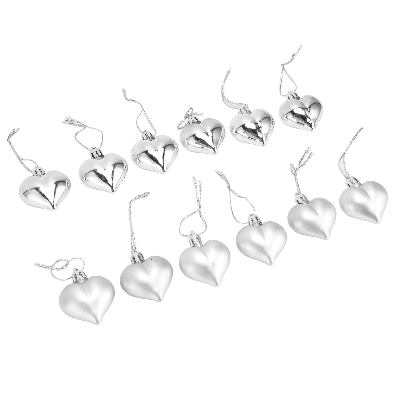 12pcs Christmas Ornament Heart Shape PVC Christmas Tree Hanging Decorations view 8