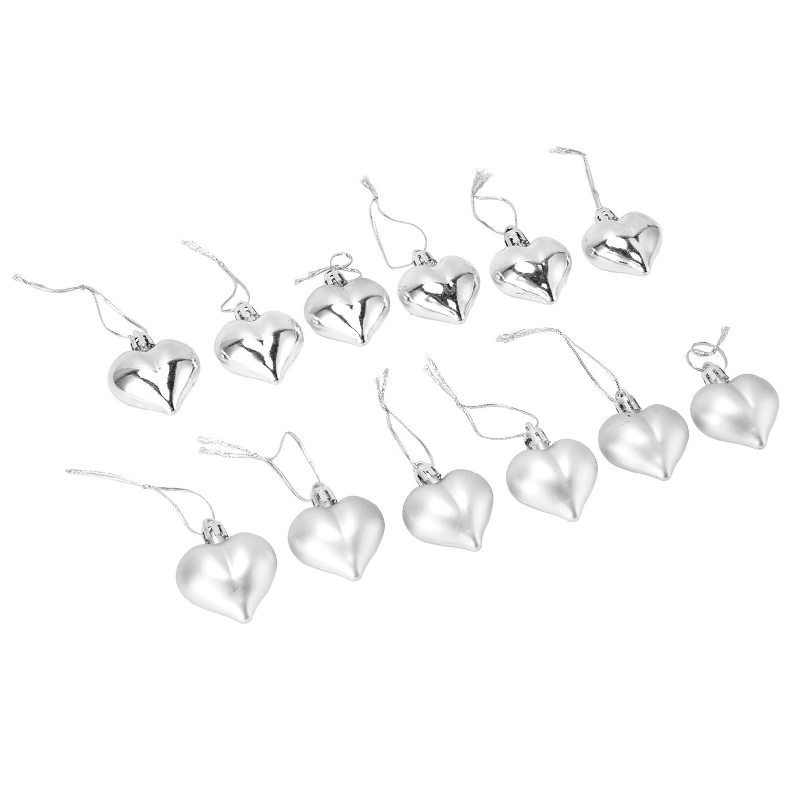 12pcs Christmas Ornament Heart Shape PVC Christmas Tree Hanging Decorations view 10