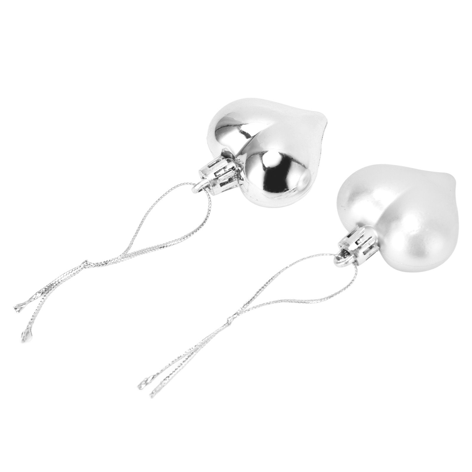 12pcs Christmas Ornament Heart Shape PVC Christmas Tree Hanging Decorations view 14