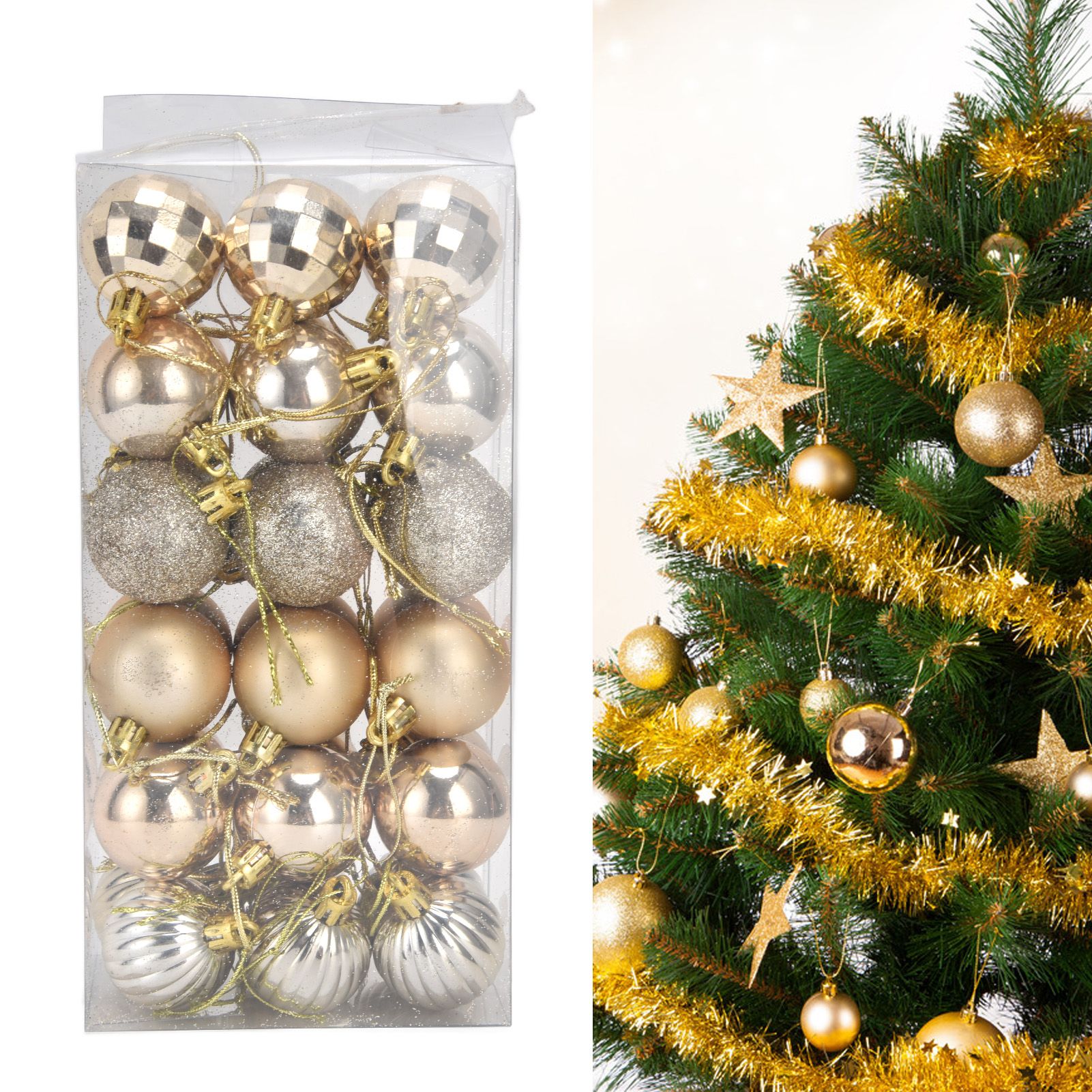 36Pcs Christmas Tree Ball Ornaments Shatterproof Hanging Decorations Xmas view 12