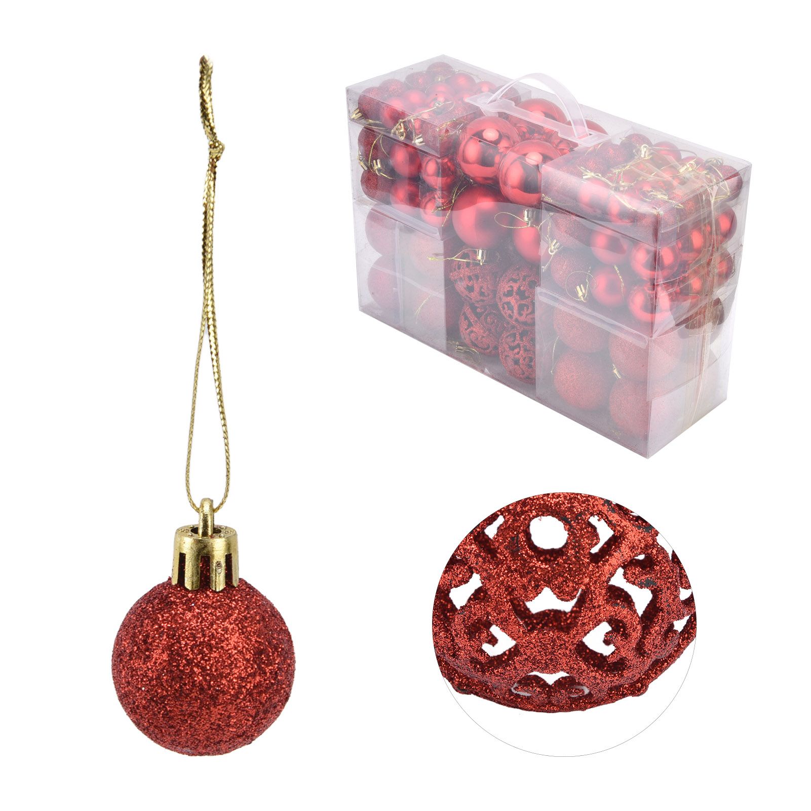 100pcs Christmas Ball Ornaments Shatterproof Hanging Balls for Christmas Tree view 10