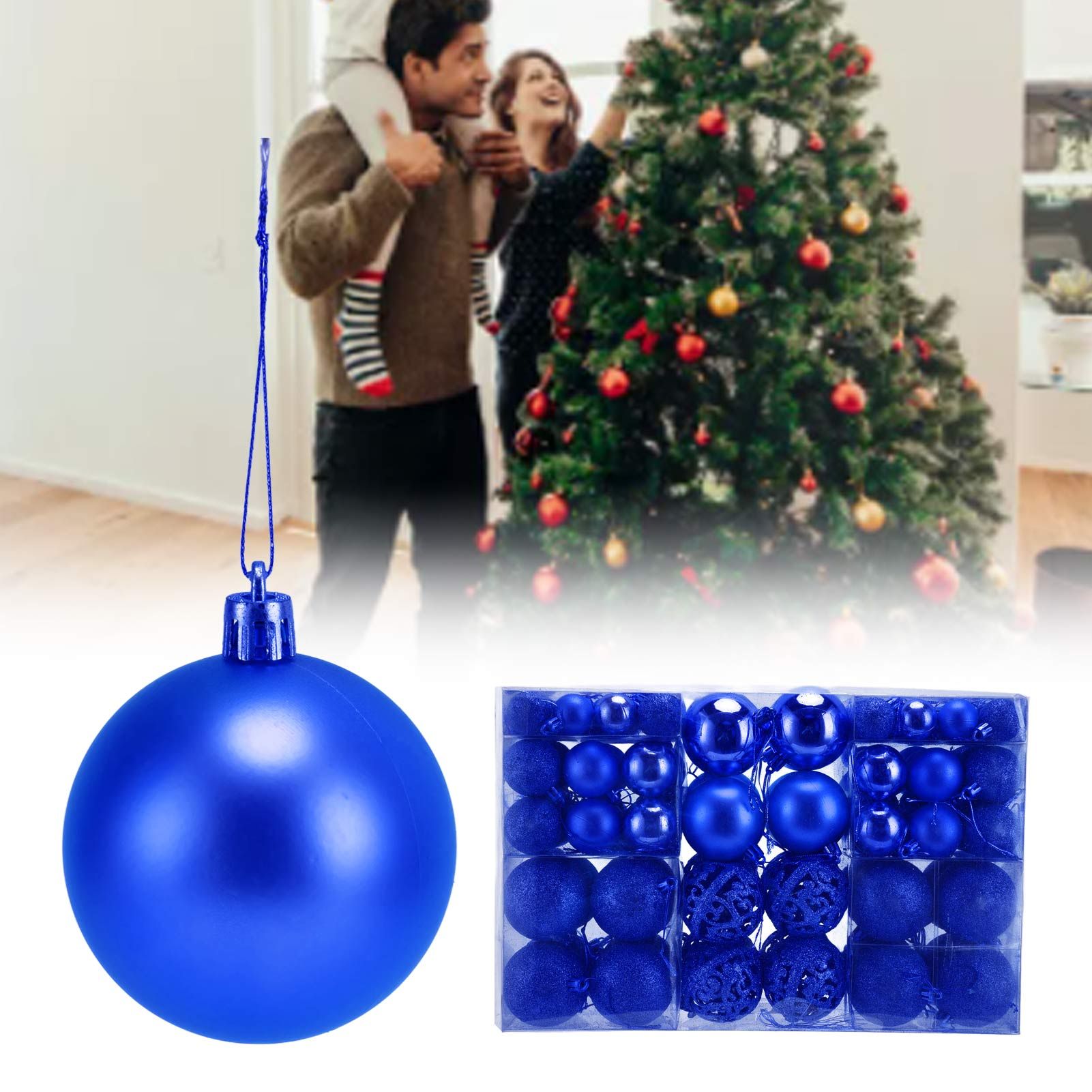 100pcs Christmas Ball Ornaments Shatterproof Hanging Balls for Christmas Tree view 12
