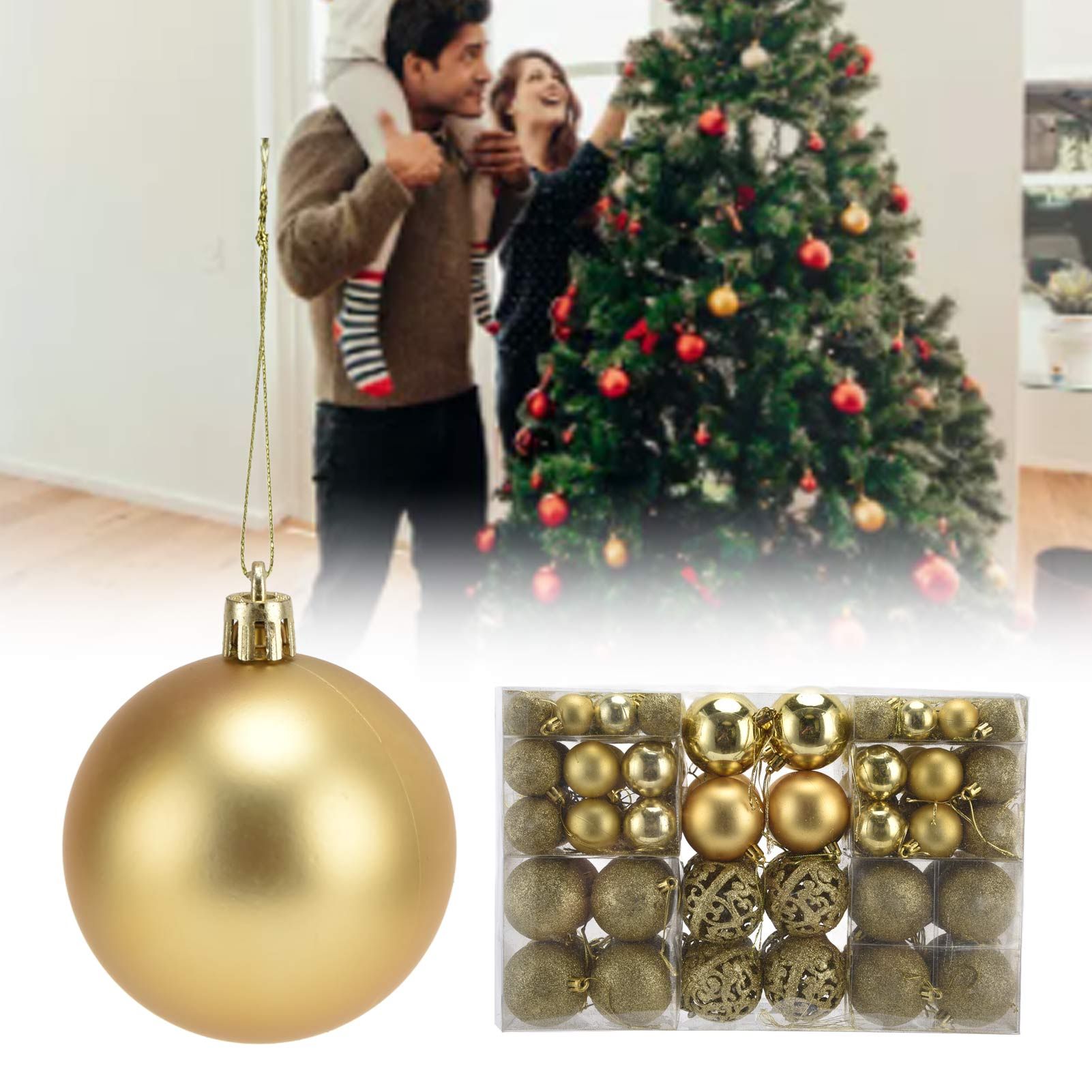 100pcs Christmas Ball Ornaments Shatterproof Hanging Balls for Christmas Tree view 12