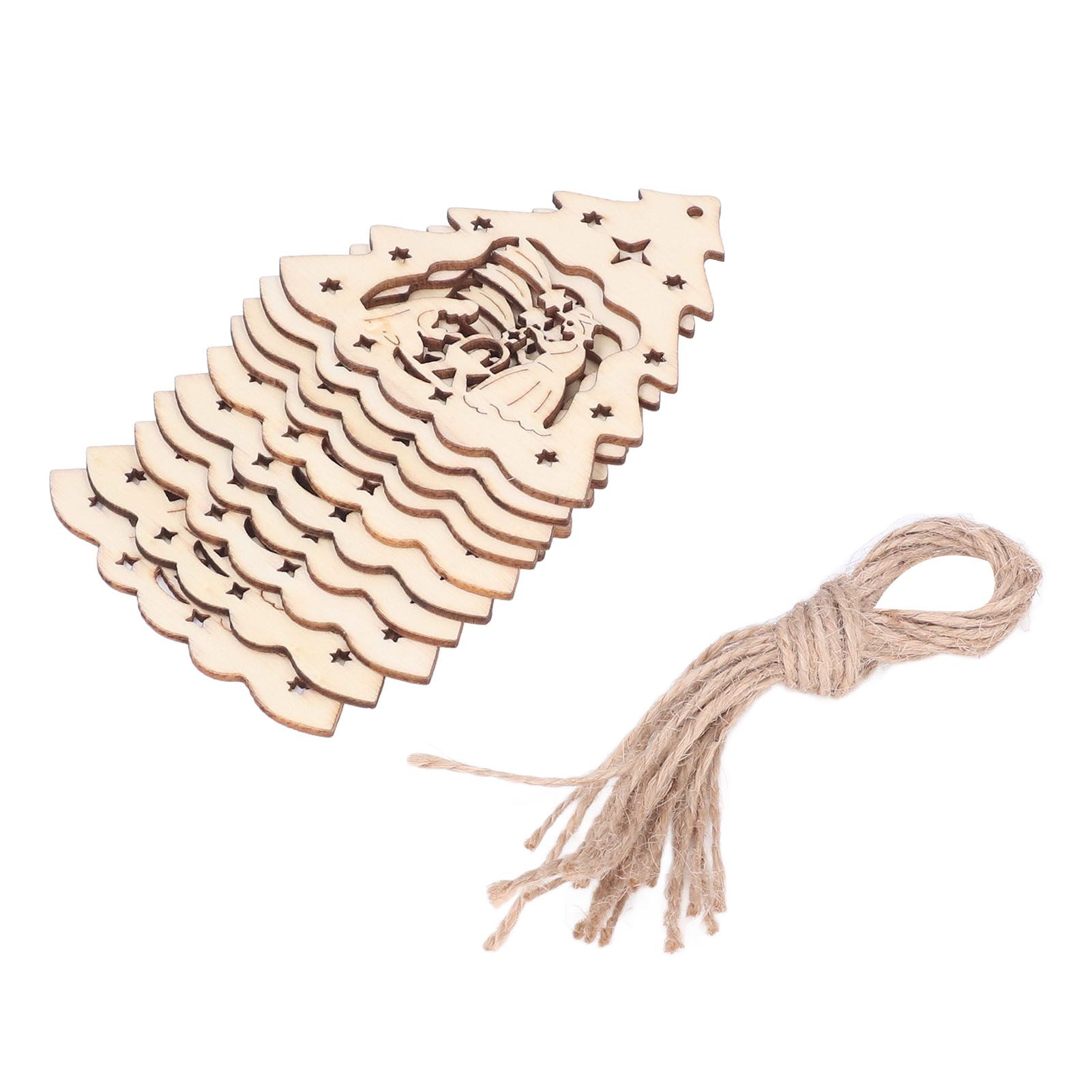 Wooden Hanging Ornaments Hollow DIY Christmas Tree Decorative Pendants Home view 3