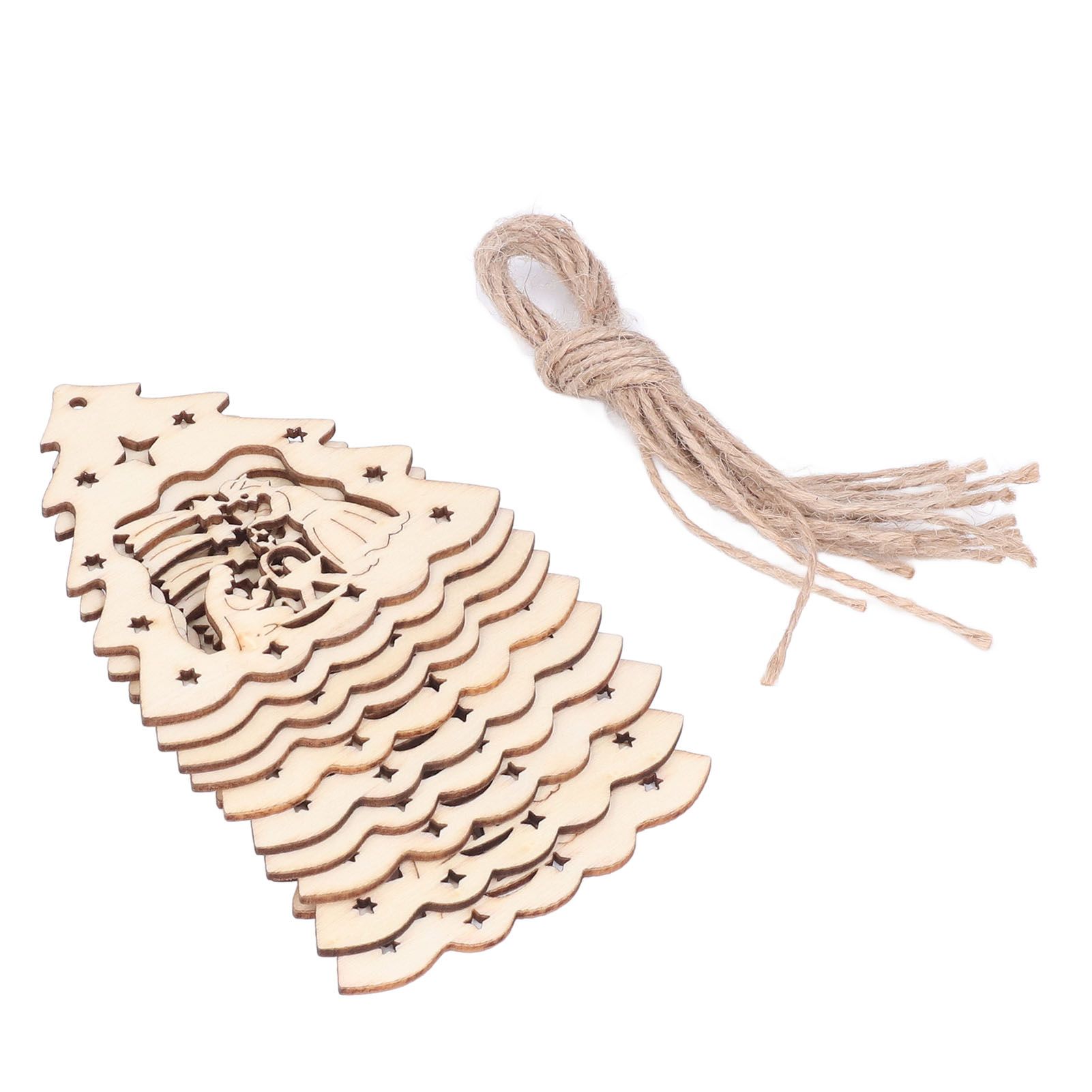 Wooden Hanging Ornaments Hollow DIY Christmas Tree Decorative Pendants Home view 6