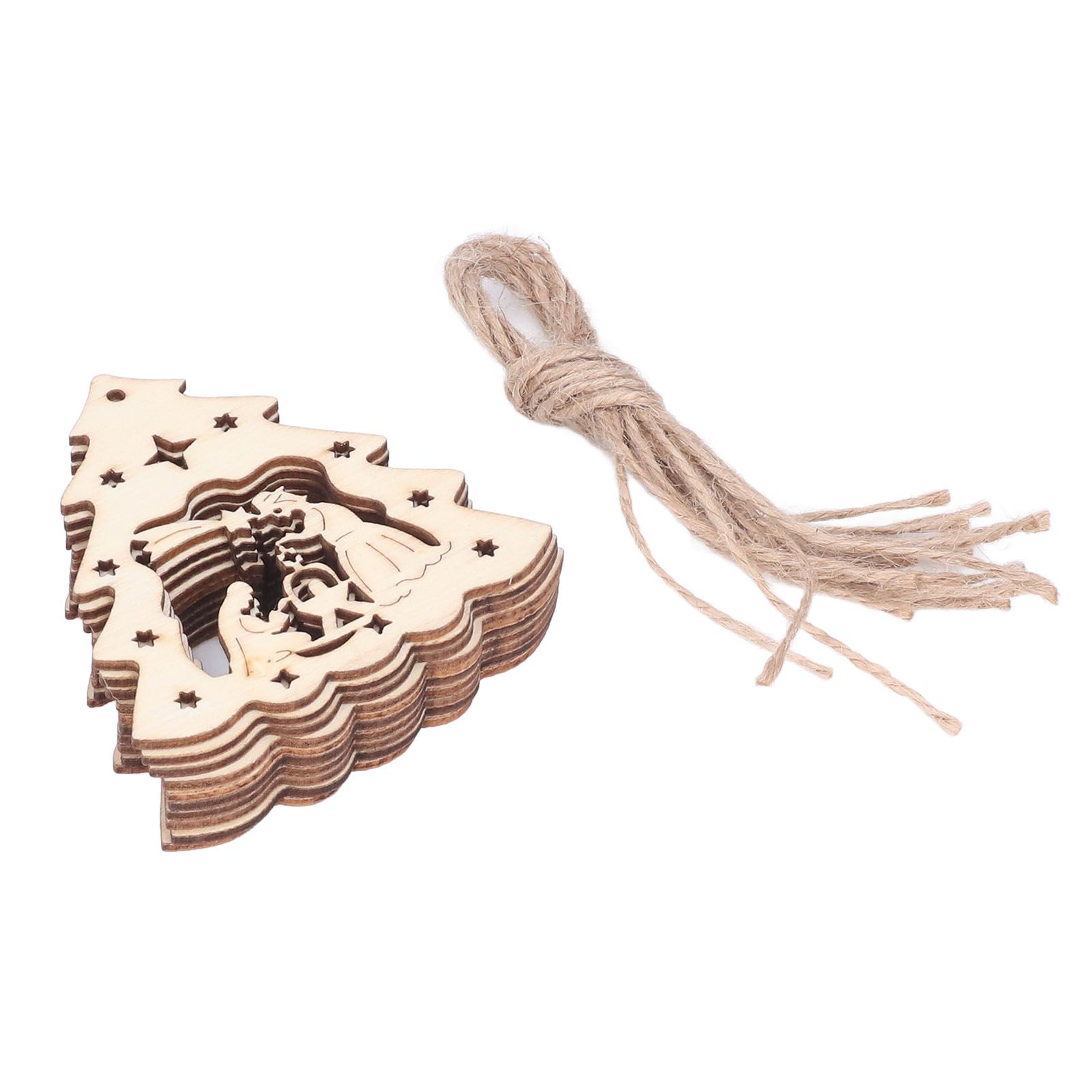 Wooden Hanging Ornaments Hollow DIY Christmas Tree Decorative Pendants Home view 7