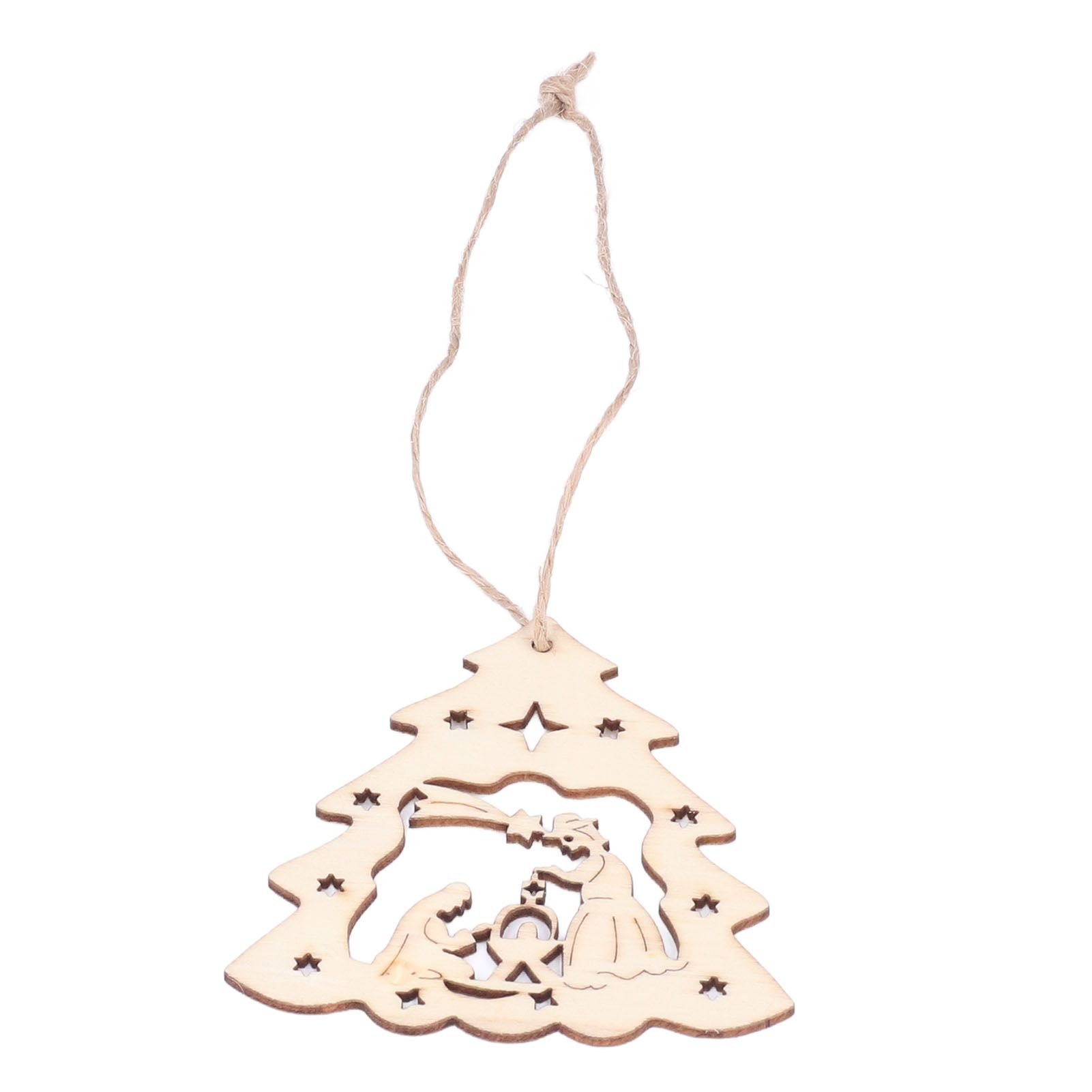 Wooden Hanging Ornaments Hollow DIY Christmas Tree Decorative Pendants Home view 8