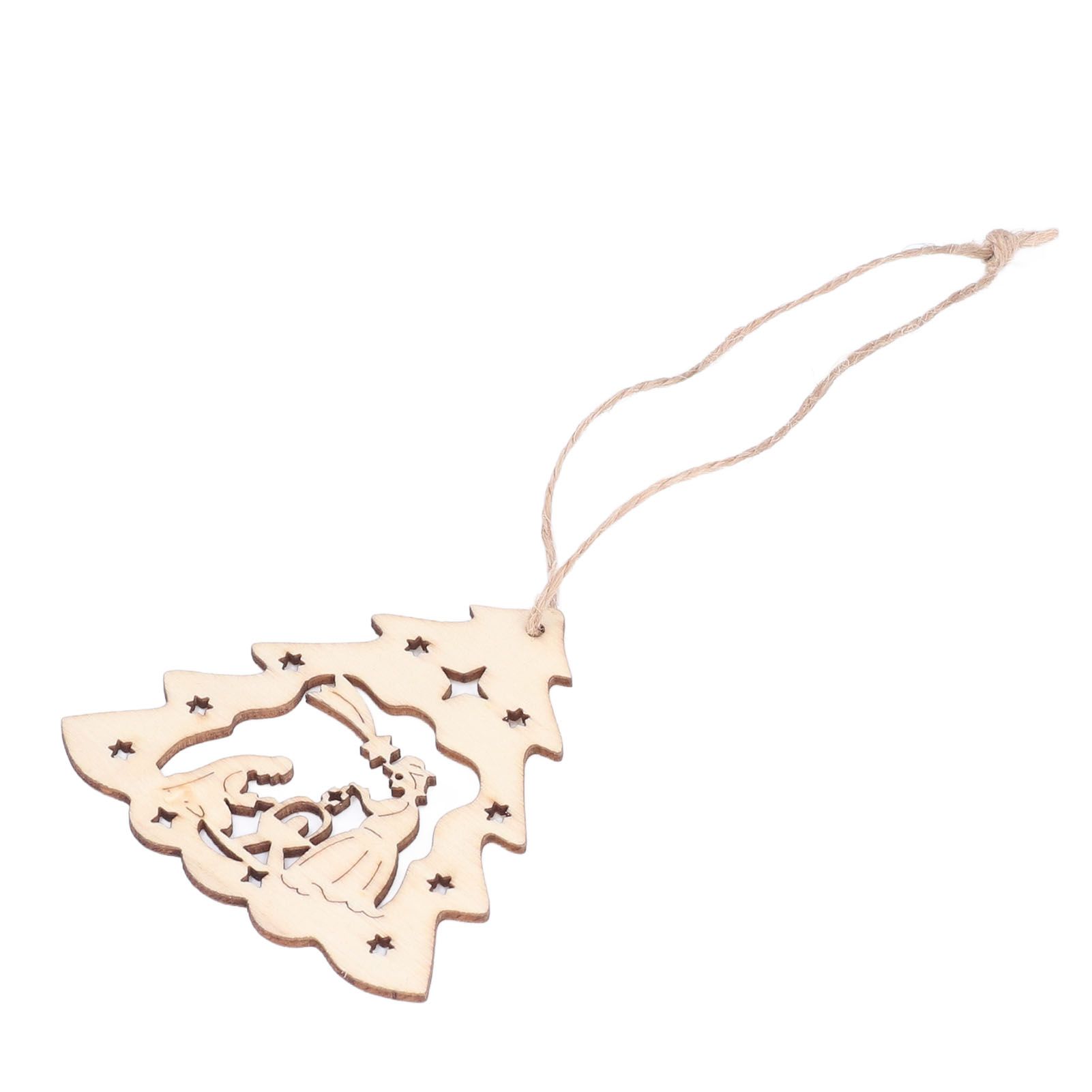 Wooden Hanging Ornaments Hollow DIY Christmas Tree Decorative Pendants Home view 9