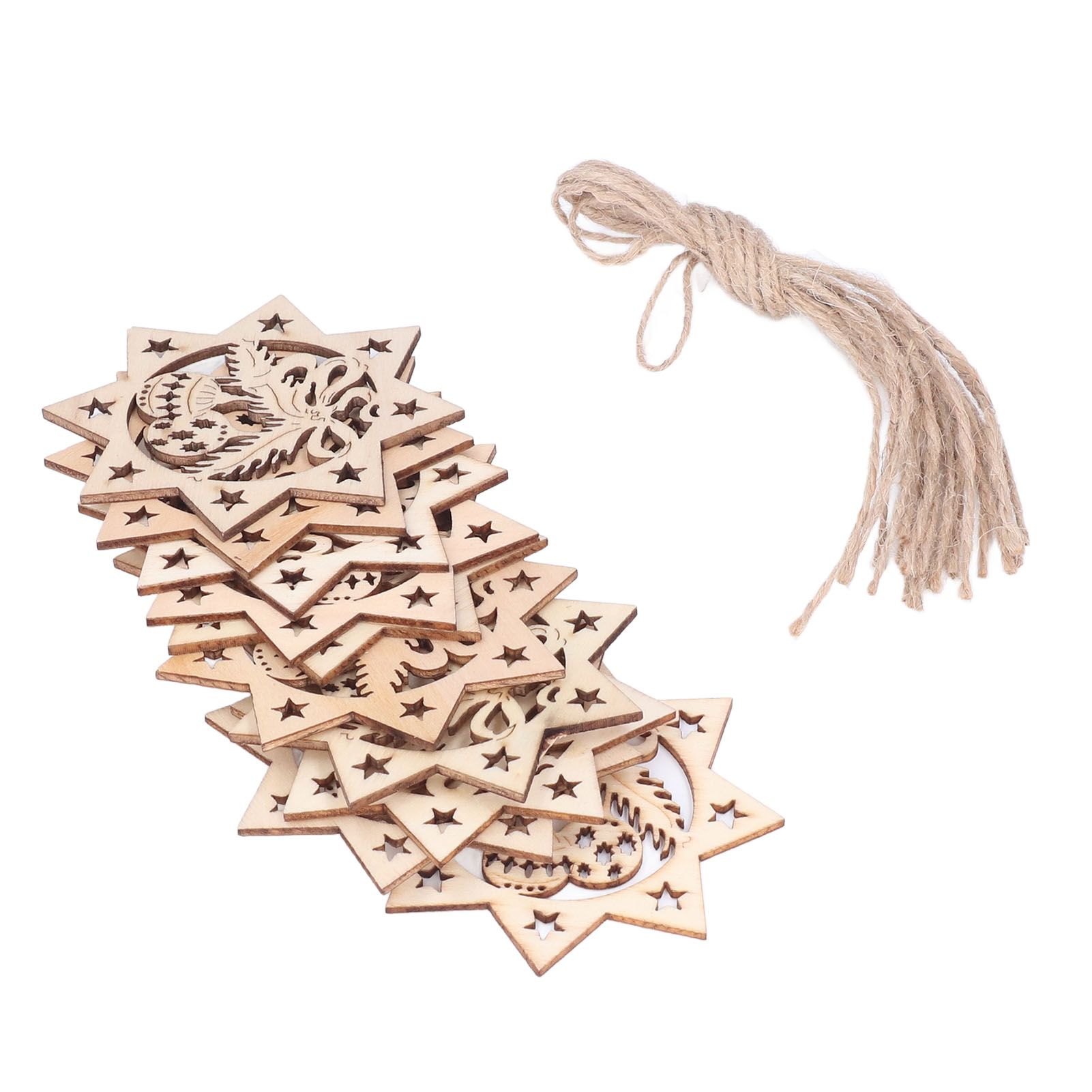 Wooden Hanging Ornaments Hollow DIY Christmas Tree Decorative Pendants Home view 2