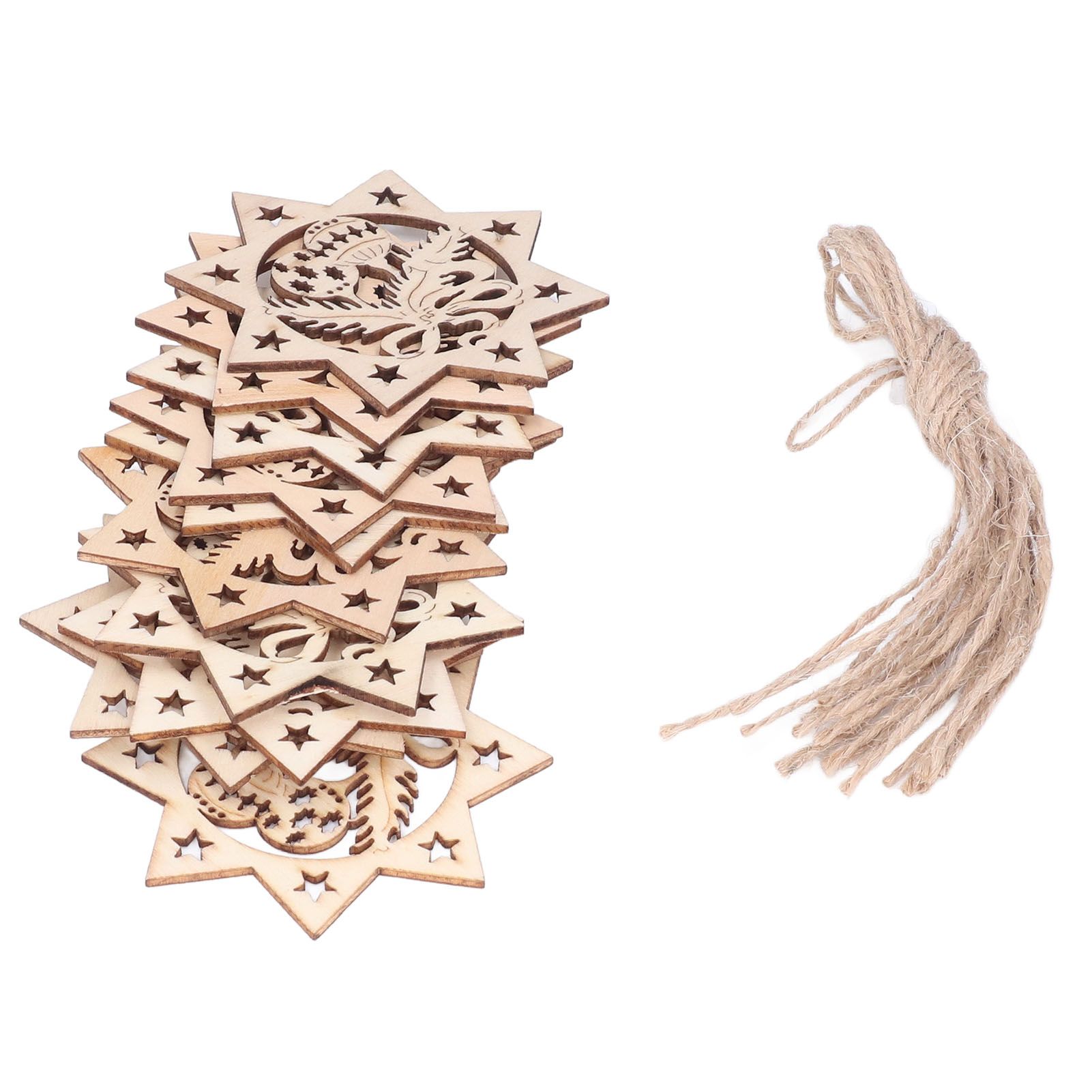 Wooden Hanging Ornaments Hollow DIY Christmas Tree Decorative Pendants Home view 4