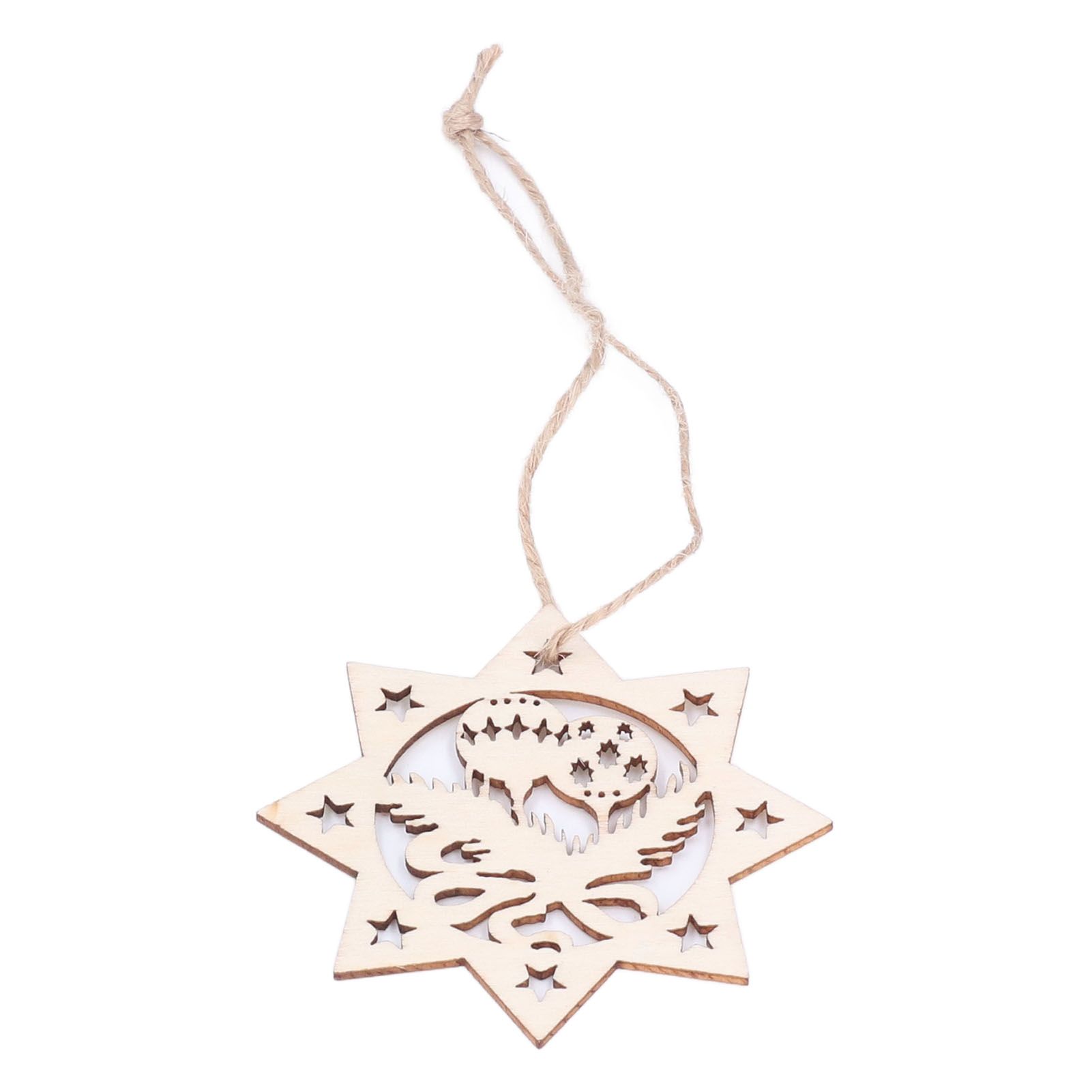 Wooden Hanging Ornaments Hollow DIY Christmas Tree Decorative Pendants Home view 9