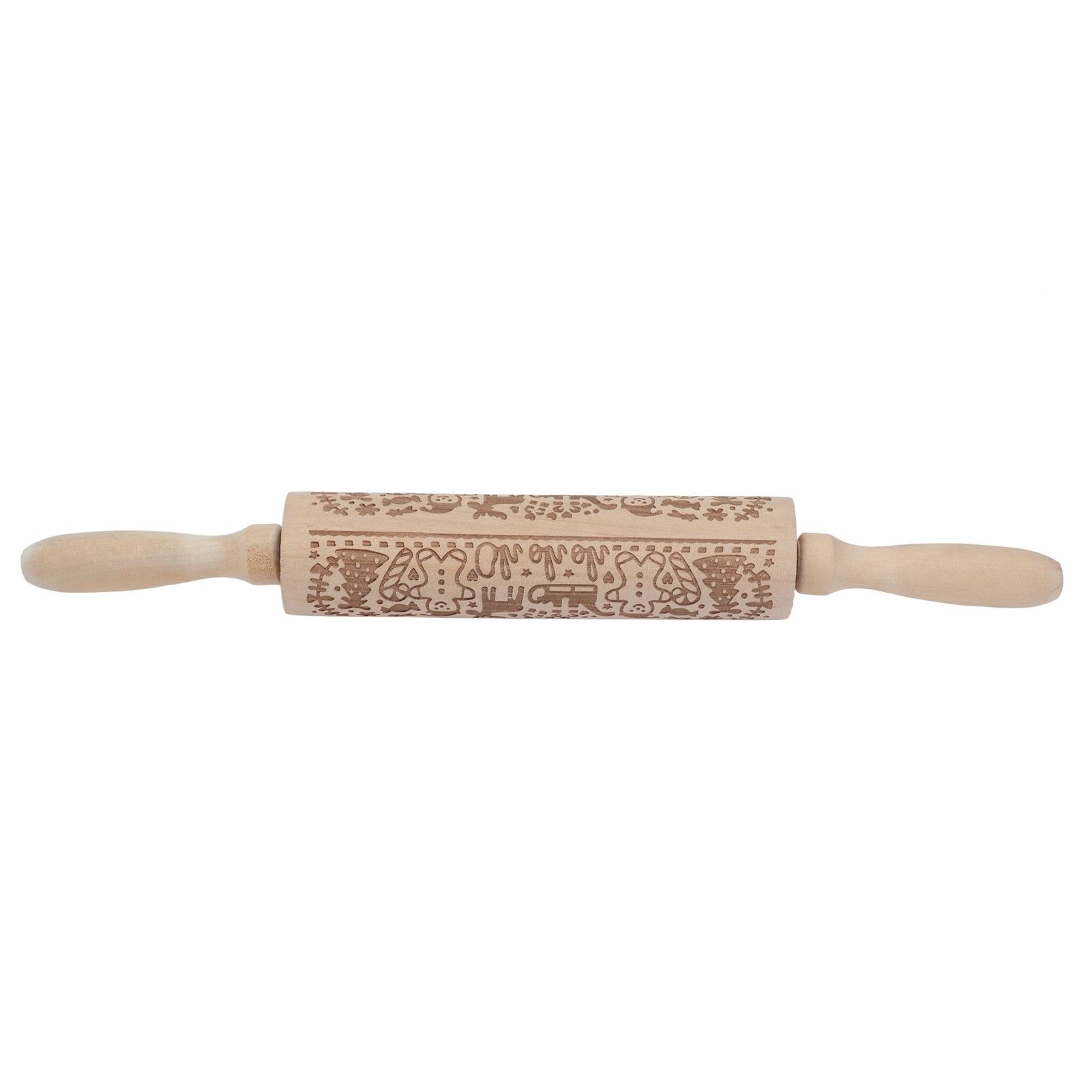 Rolling Pin Wooden Christmas Print Dough Roller Kitchen Tool for Pastries view 5