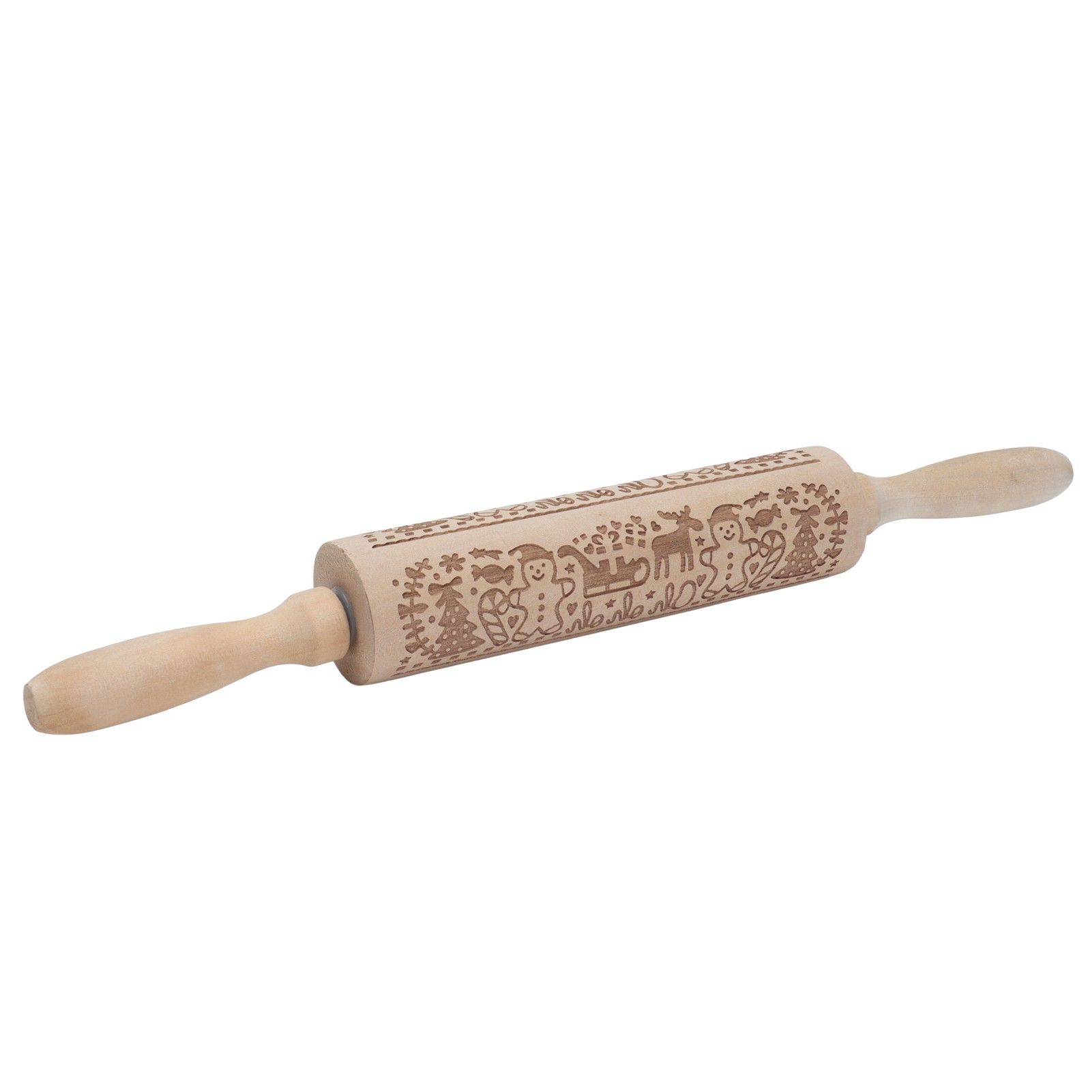 Rolling Pin Wooden Christmas Print Dough Roller Kitchen Tool for Pastries view 6
