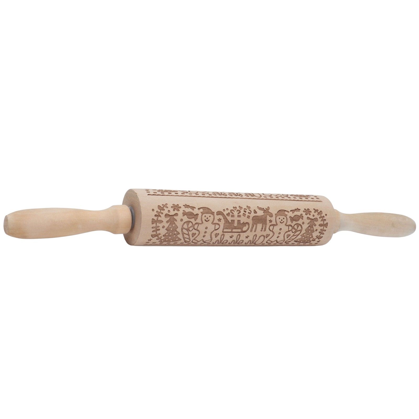 Rolling Pin Wooden Christmas Print Dough Roller Kitchen Tool for Pastries view 8