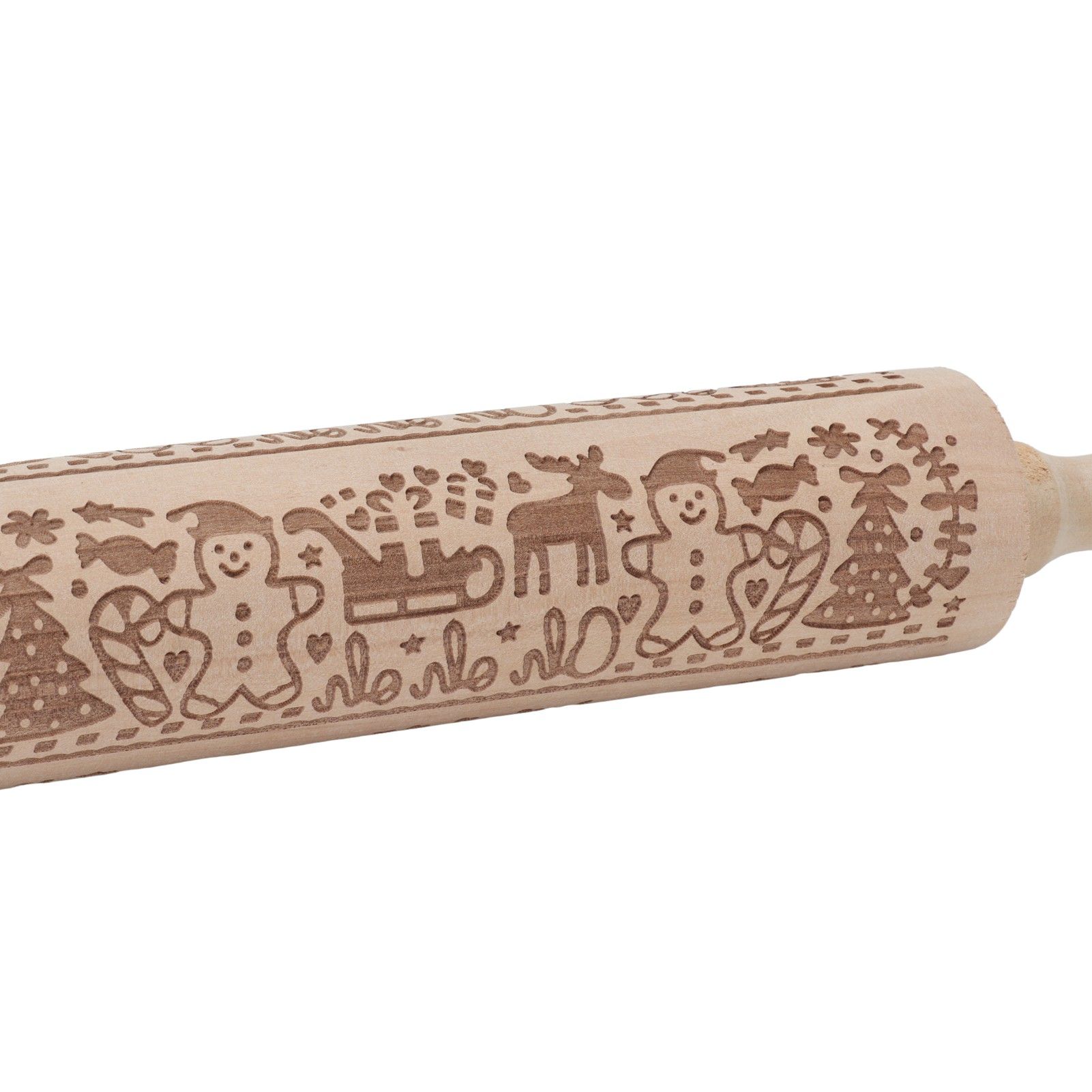 Rolling Pin Wooden Christmas Print Dough Roller Kitchen Tool for Pastries view 14