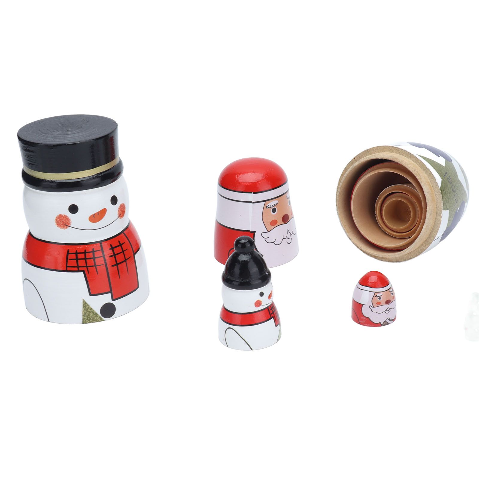 5pcs Nesting Dolls Glossy Round Unique Christmas Style Attractive Decorative view 5