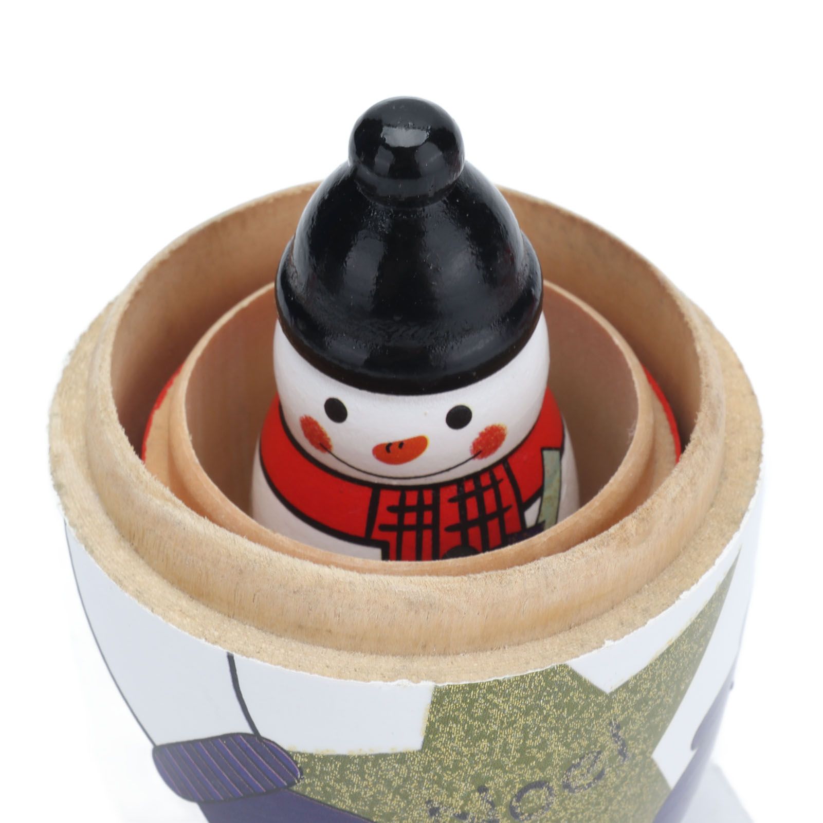 5pcs Nesting Dolls Glossy Round Unique Christmas Style Attractive Decorative view 13