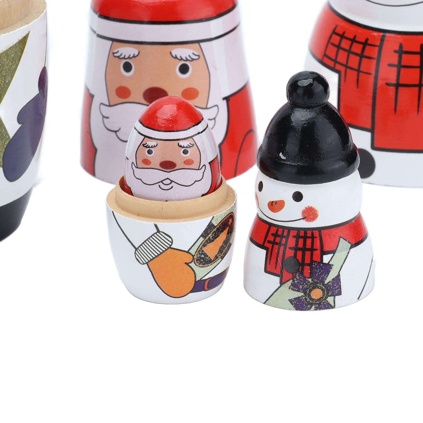 5pcs Nesting Dolls Glossy Round Unique Christmas Style Attractive Decorative view 15