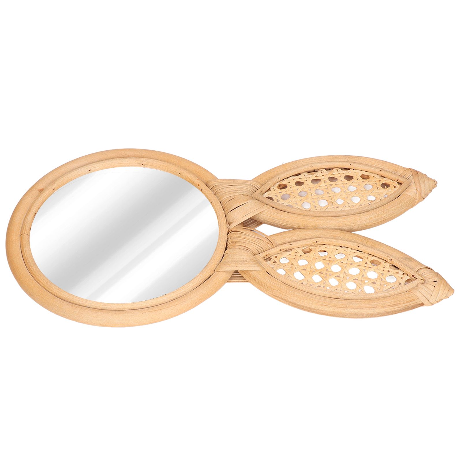 Decorative Mirror Cute Bunny Shape Exquisite Rattan Hanging Wall Mirror for view 2