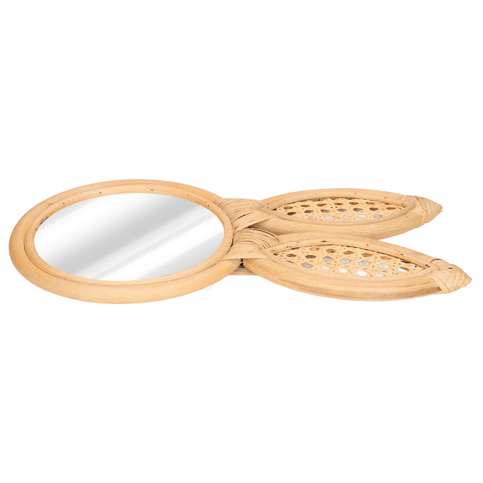 Decorative Mirror Cute Bunny Shape Exquisite Rattan Hanging Wall Mirror for view 3