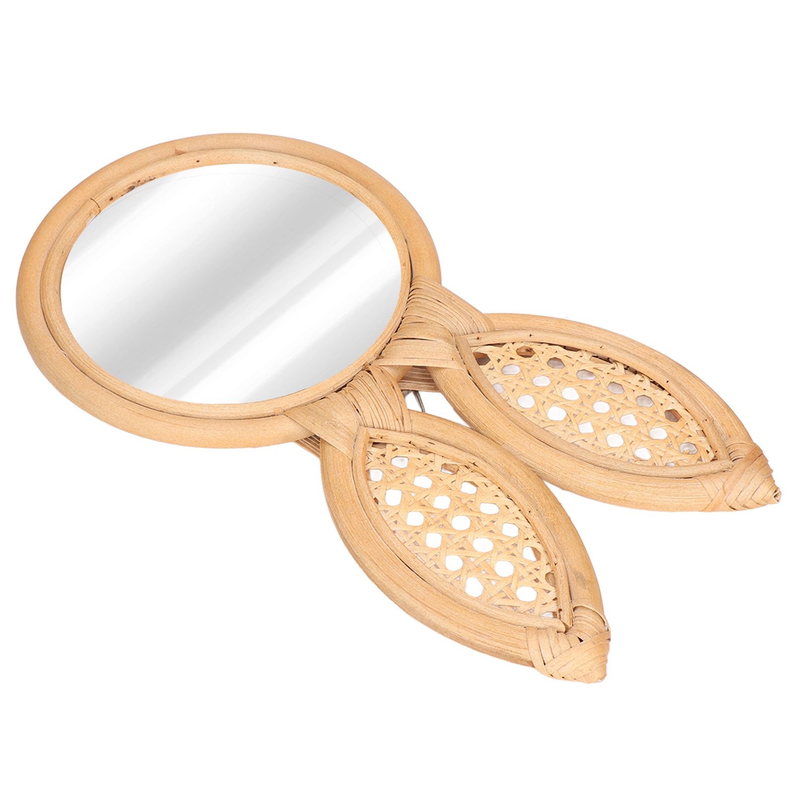 Decorative Mirror Cute Bunny Shape Exquisite Rattan Hanging Wall Mirror for view 5