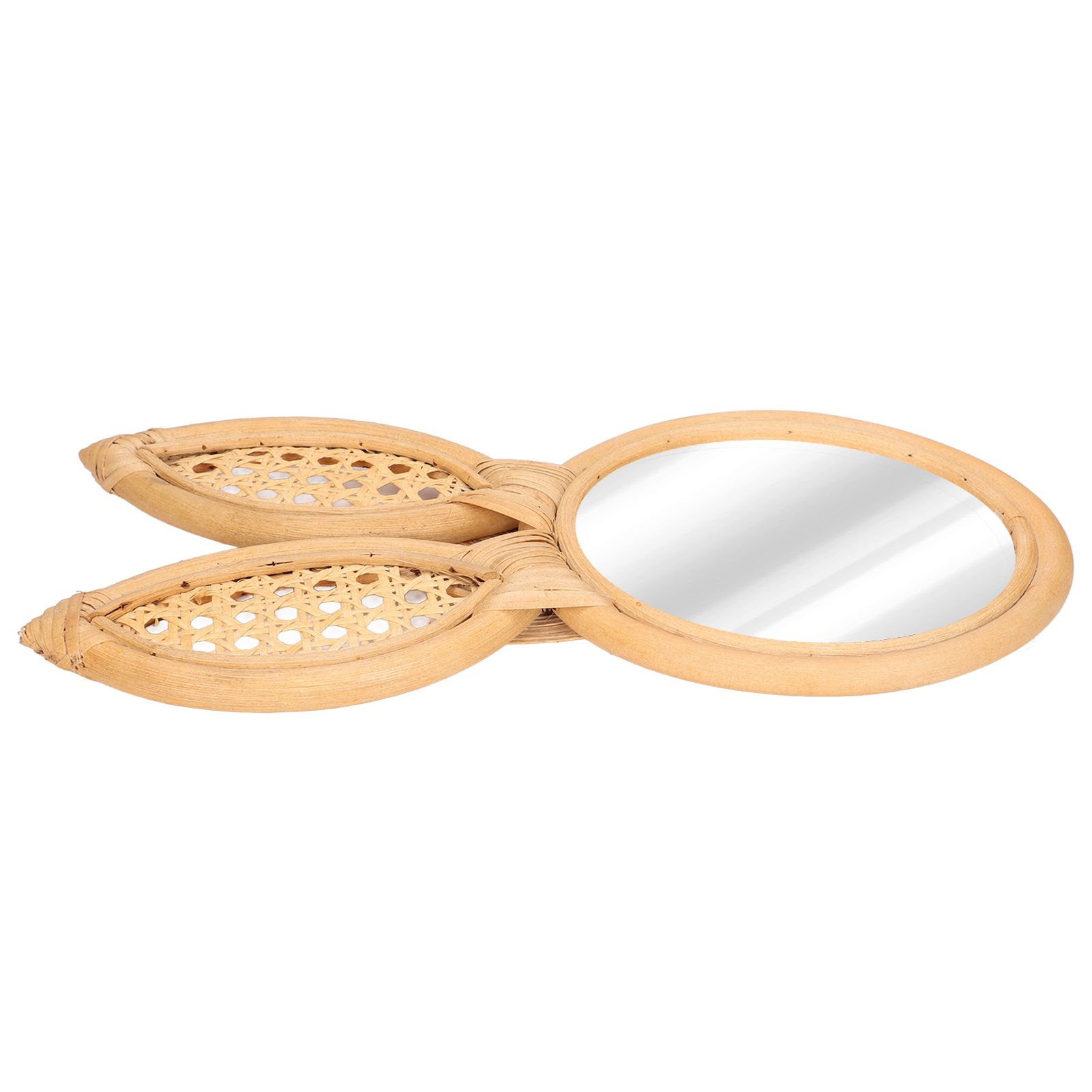 Decorative Mirror Cute Bunny Shape Exquisite Rattan Hanging Wall Mirror for view 10
