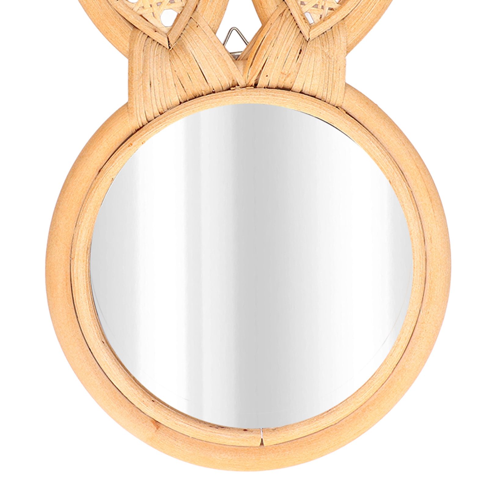 Decorative Mirror Cute Bunny Shape Exquisite Rattan Hanging Wall Mirror for view 14