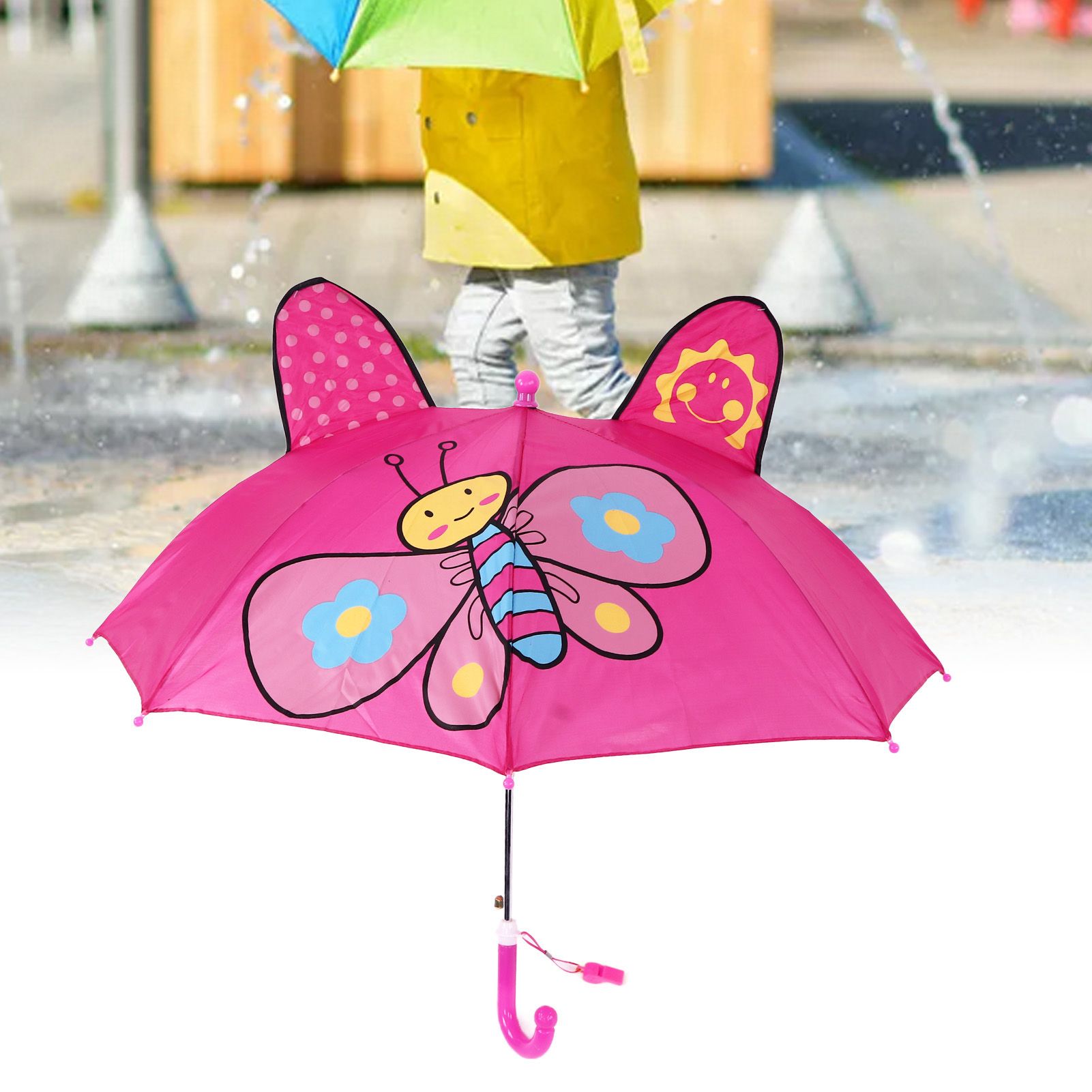 Kid Umbrella Lovely Cartoon Animal Easy Operation Lightweight Girls Umbrella view 12