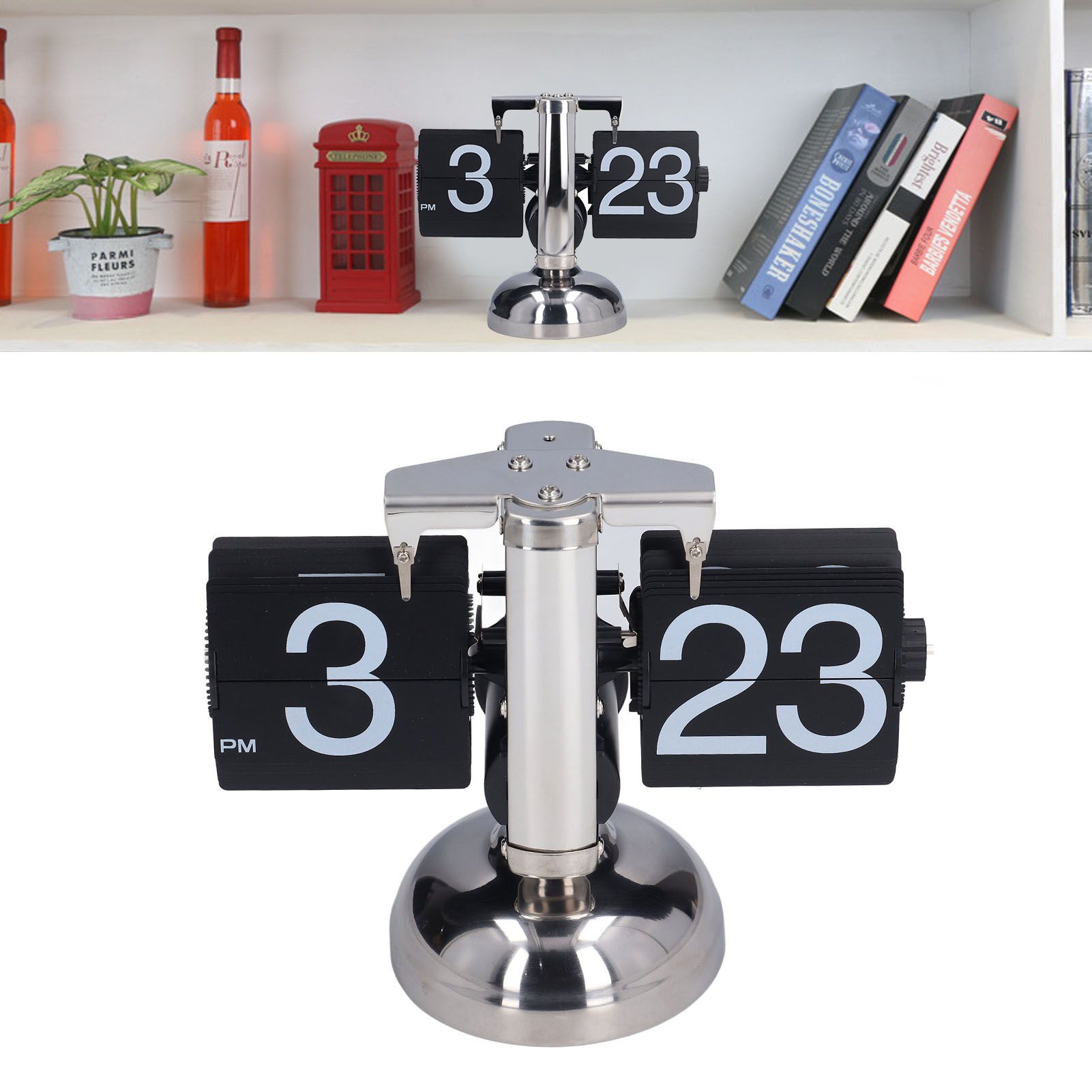 Flip Clock Accurate Time Unique Fashionable Retro Automatic Page Turning view 12