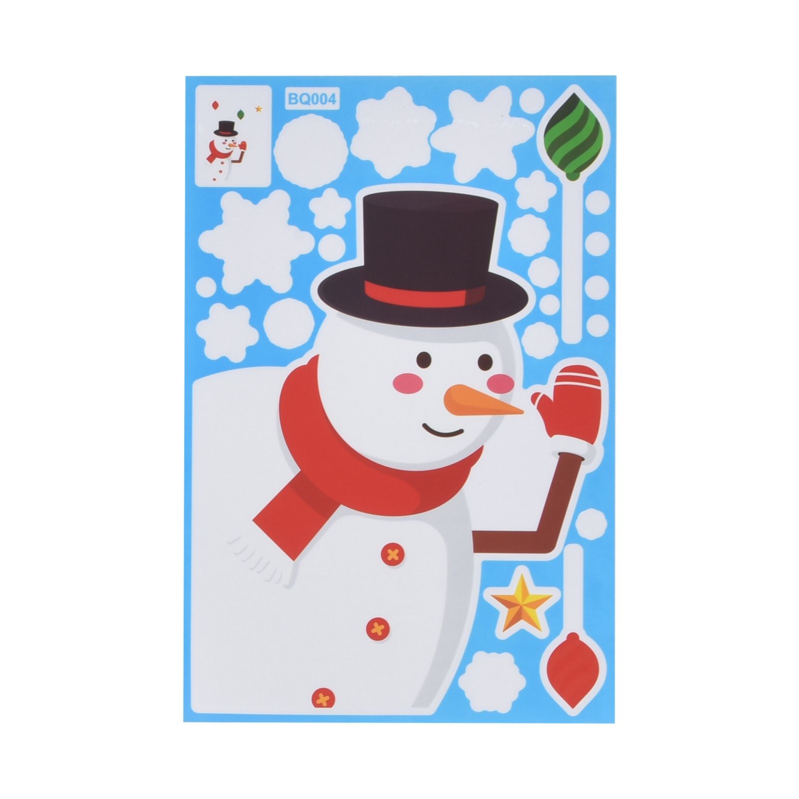 8PCS Christmas Snowman Sticker DIY Window Glass Sticker PVC Decorative Sticker view 13
