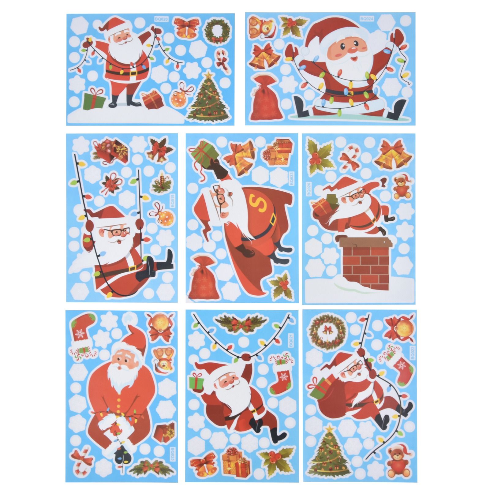 8Pcs Christmas Stickers Cute Patterns Easy to Use Environmentally Friendly