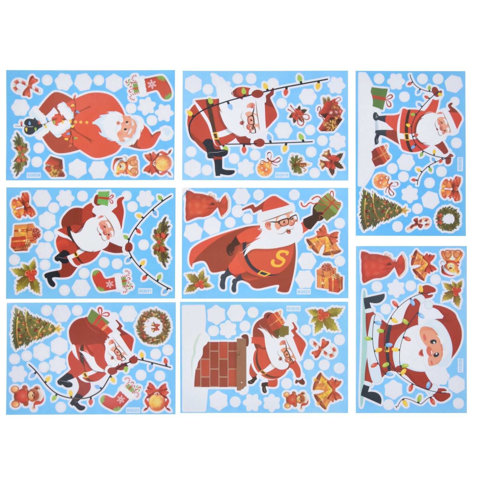 8Pcs Christmas Stickers Cute Patterns Easy to Use Environmentally Friendly view 2