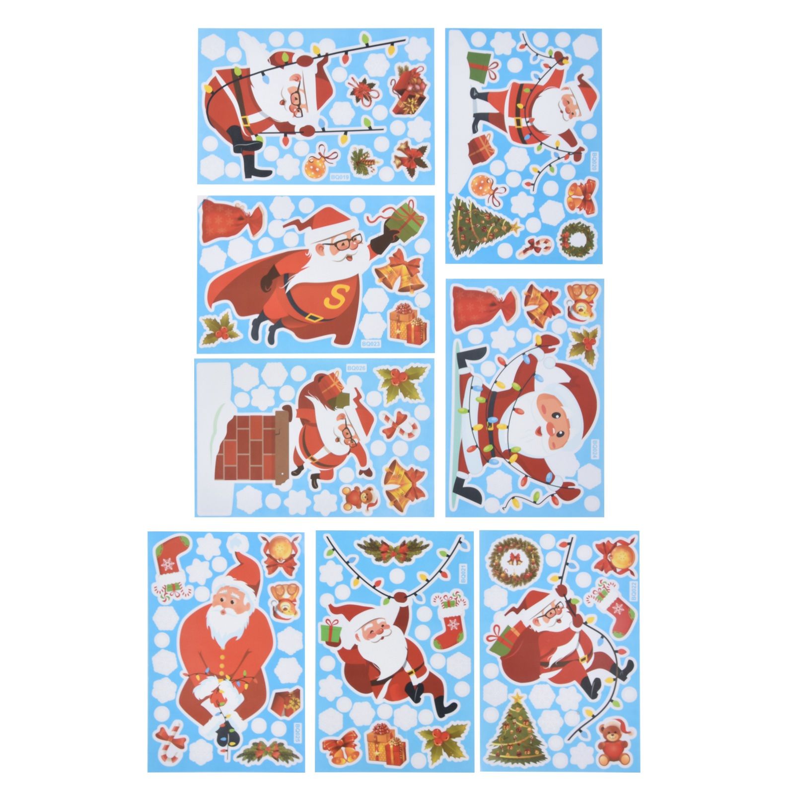 8Pcs Christmas Stickers Cute Patterns Easy to Use Environmentally Friendly view 3