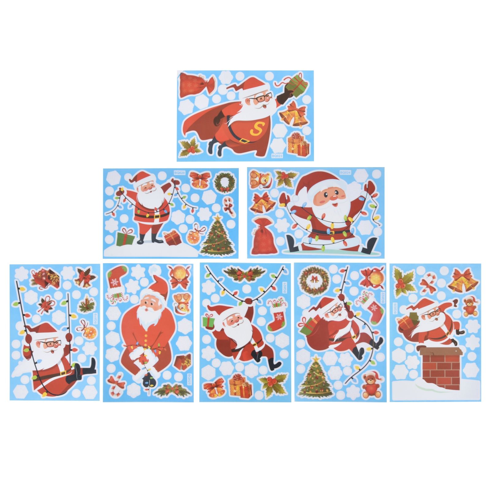8Pcs Christmas Stickers Cute Patterns Easy to Use Environmentally Friendly view 5