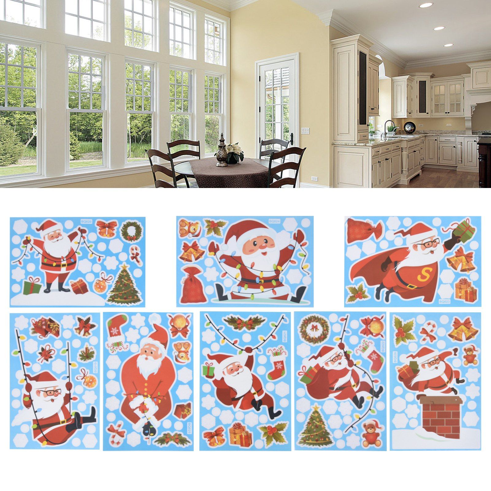 8Pcs Christmas Stickers Cute Patterns Easy to Use Environmentally Friendly view 11
