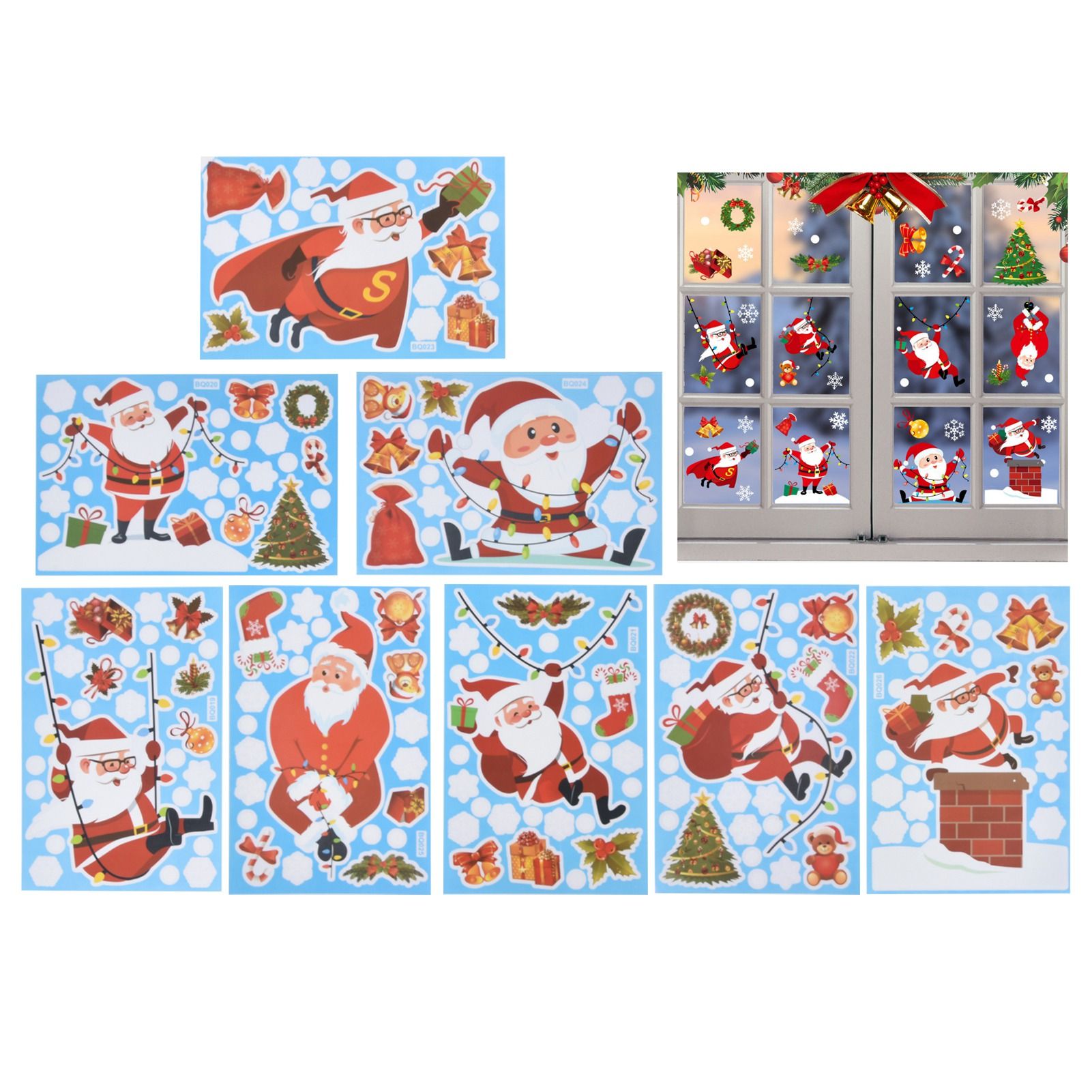 8Pcs Christmas Stickers Cute Patterns Easy to Use Environmentally Friendly view 12