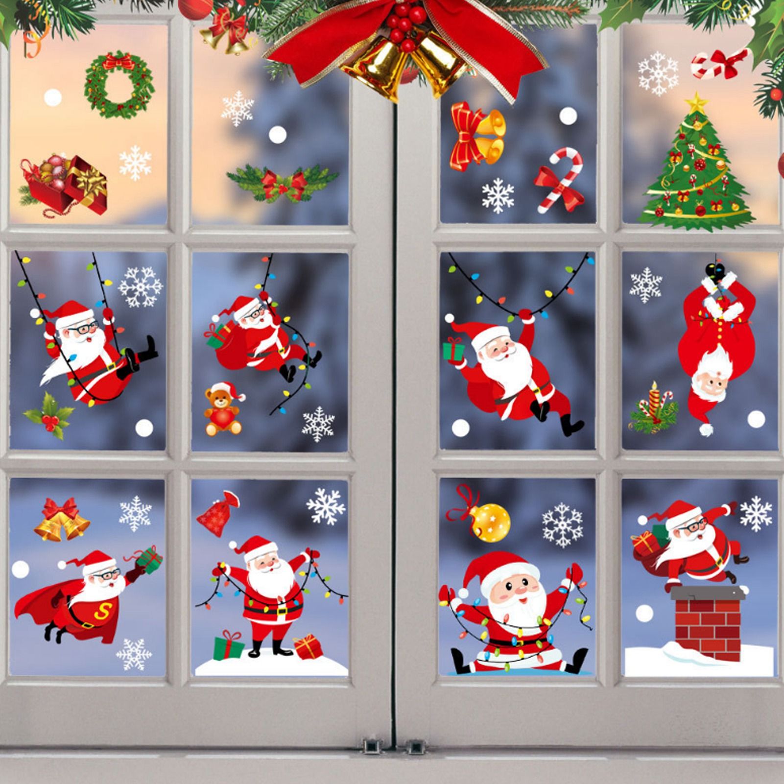 8Pcs Christmas Stickers Cute Patterns Easy to Use Environmentally Friendly view 15