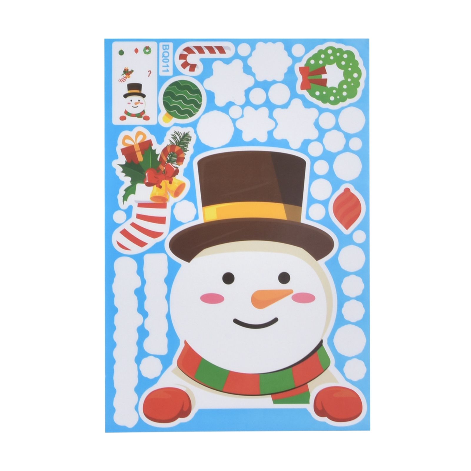 14pcs Christmas Stickers Cute Snowflake Reindeer Elf Pattern Christmas Window view 14