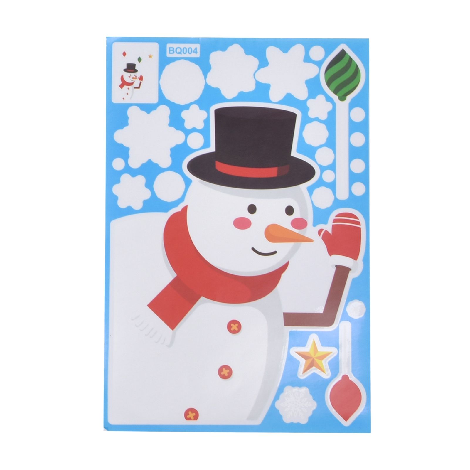 14pcs Christmas Stickers Cute Snowflake Reindeer Elf Pattern Christmas Window view 15