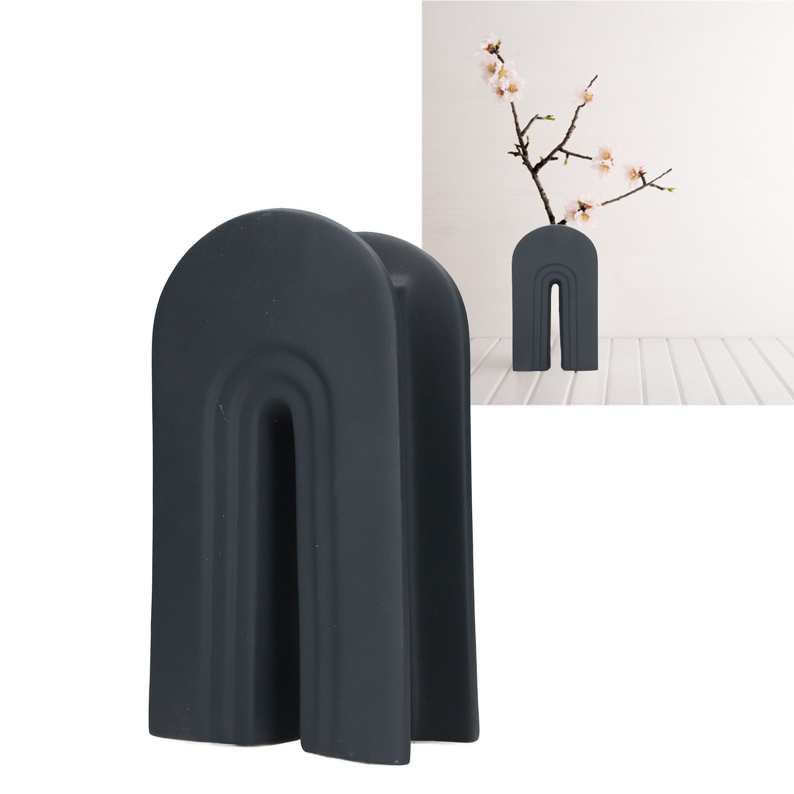 Geometric Ceramic Vase Modern Decorative Art Flower Vase Ornament for Living view 11