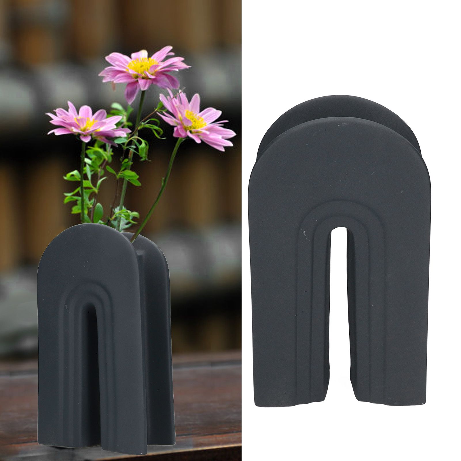 Geometric Ceramic Vase Modern Decorative Art Flower Vase Ornament for Living view 12