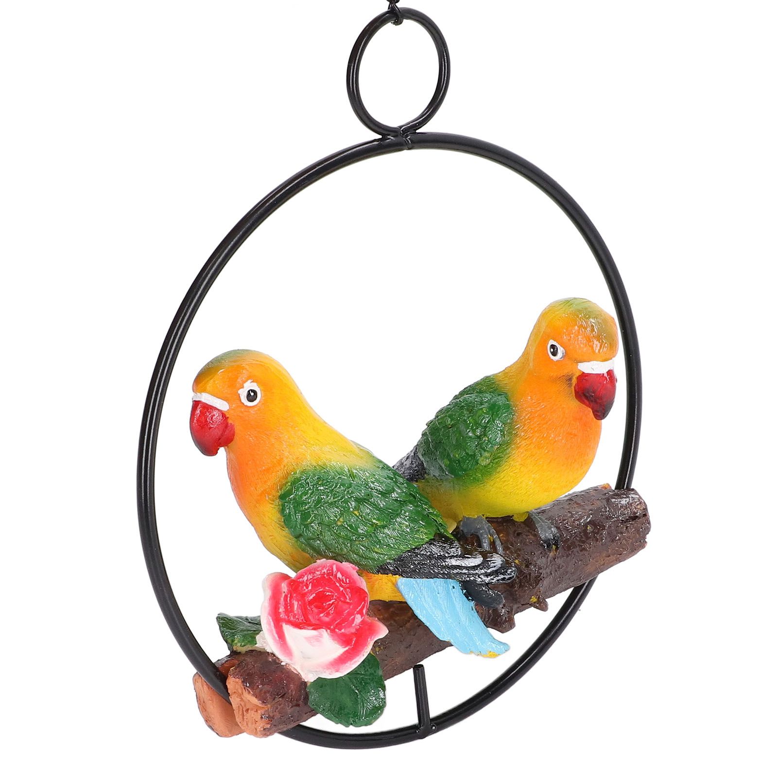 Hanging Parrot Sculpture Hanging Ring Statue for Patio Lawn Home and Garden Decor view 4