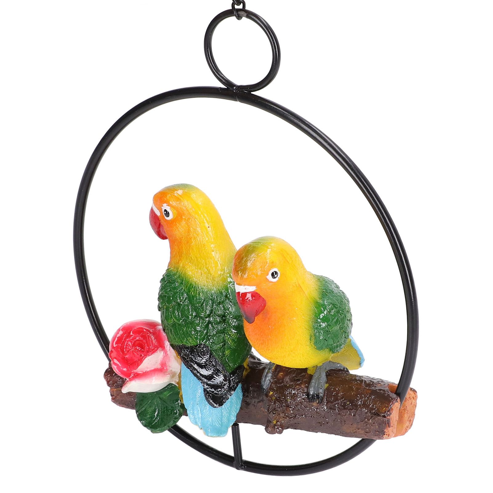 Hanging Parrot Sculpture Hanging Ring Statue for Patio Lawn Home and Garden Decor view 5