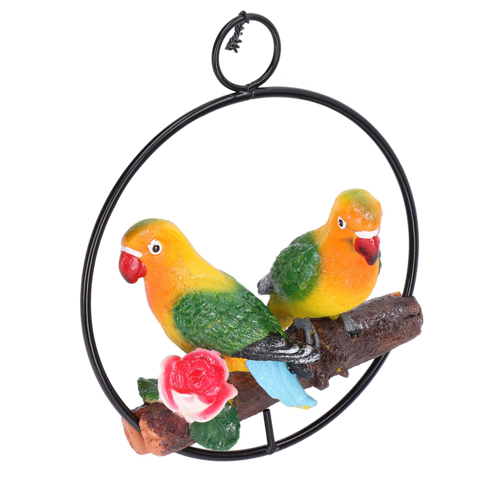 Hanging Parrot Sculpture Hanging Ring Statue for Patio Lawn Home and Garden Decor view 6