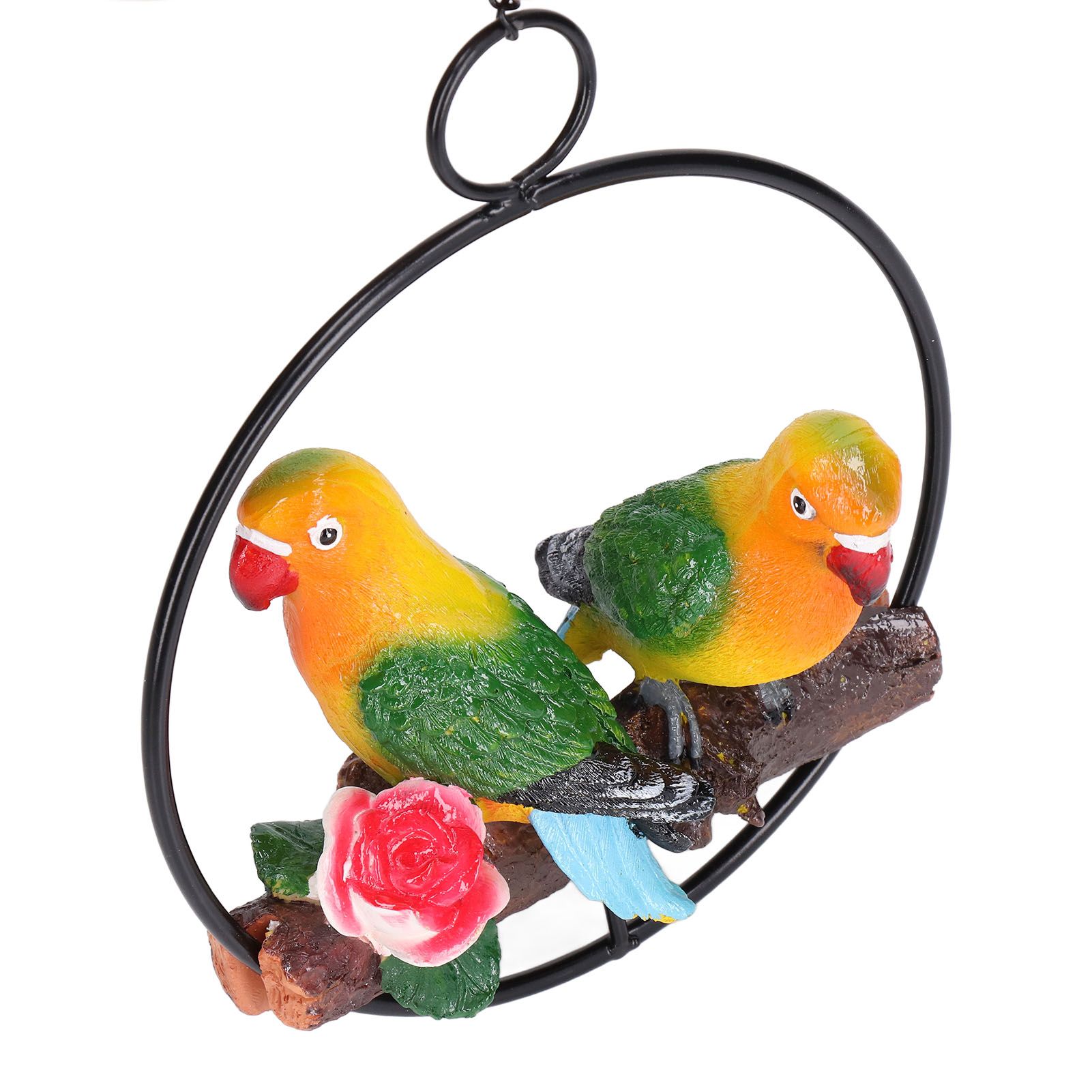 Hanging Parrot Sculpture Hanging Ring Statue for Patio Lawn Home and Garden Decor view 8
