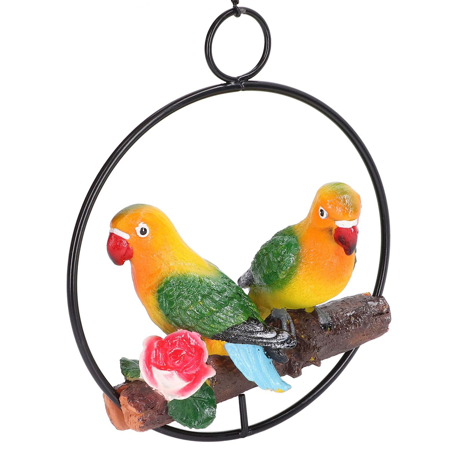 Hanging Parrot Sculpture Hanging Ring Statue for Patio Lawn Home and Garden Decor view 10