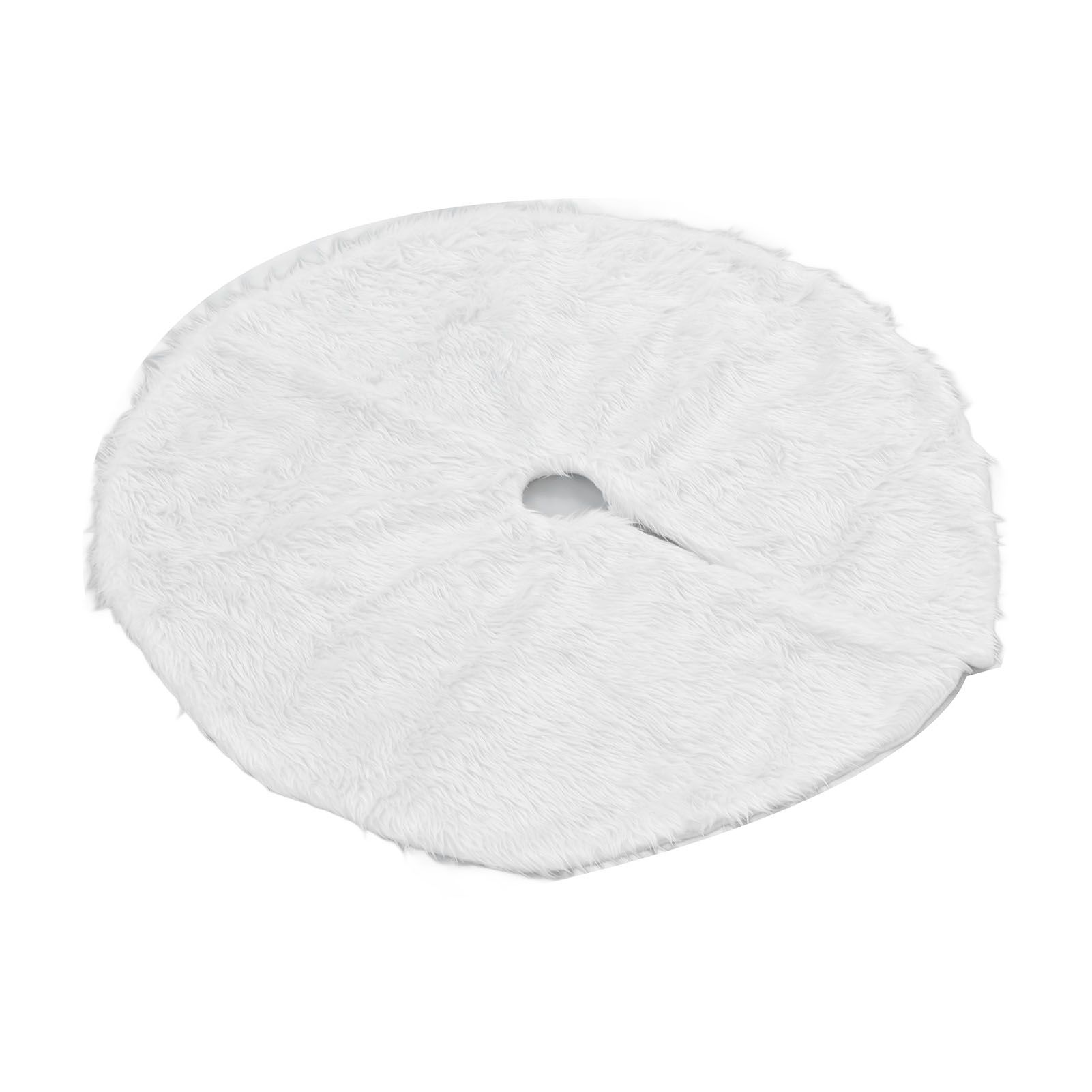 Christmas Tree Skirt Snowy White Christmas Tree Mat for Xmas Festive Holiday view 2