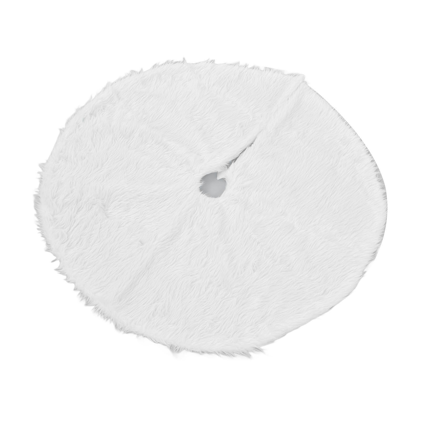 Christmas Tree Skirt Snowy White Christmas Tree Mat for Xmas Festive Holiday view 3