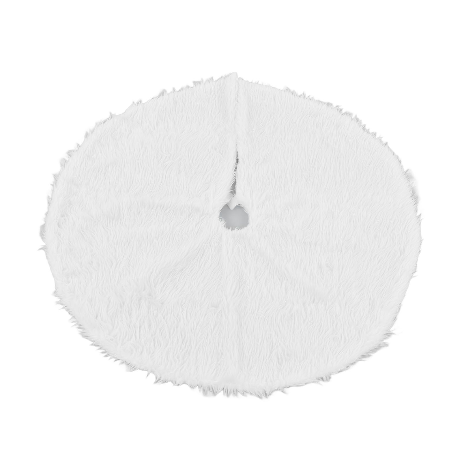 Christmas Tree Skirt Snowy White Christmas Tree Mat for Xmas Festive Holiday view 5