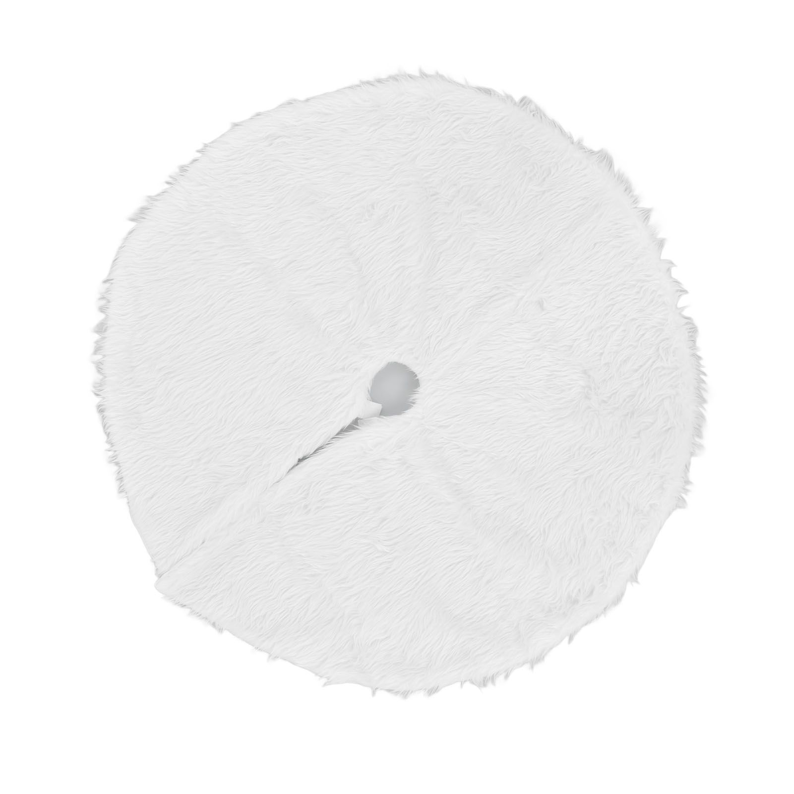 Christmas Tree Skirt Snowy White Christmas Tree Mat for Xmas Festive Holiday view 10